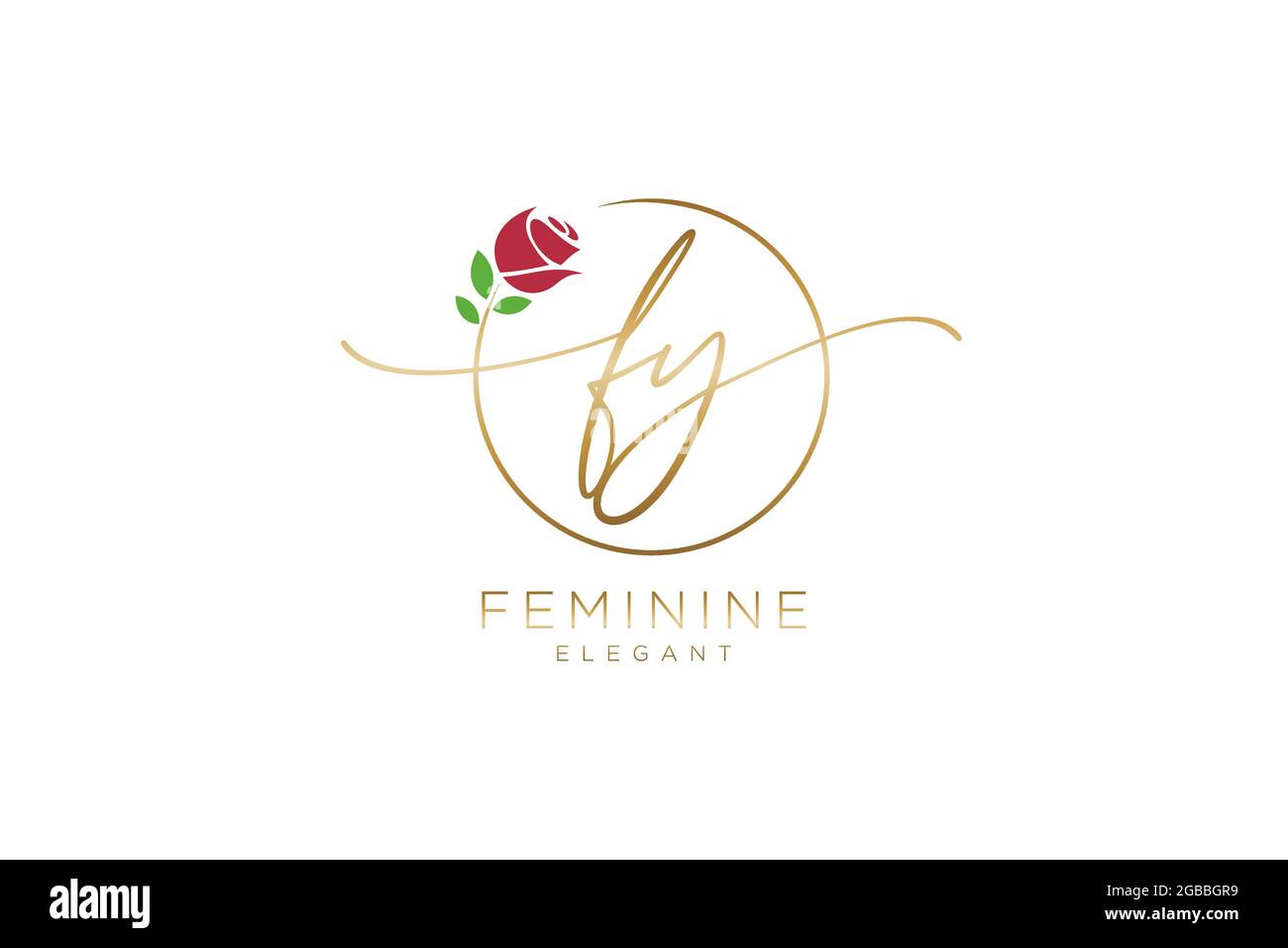 FY Feminine logo beauty monogram and elegant logo design, handwriting ...