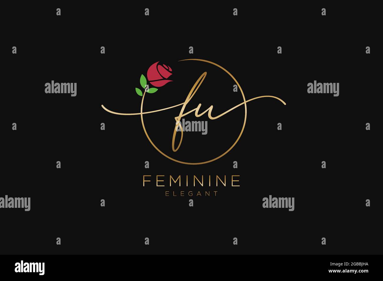 FU Feminine logo beauty monogram and elegant logo design, handwriting ...