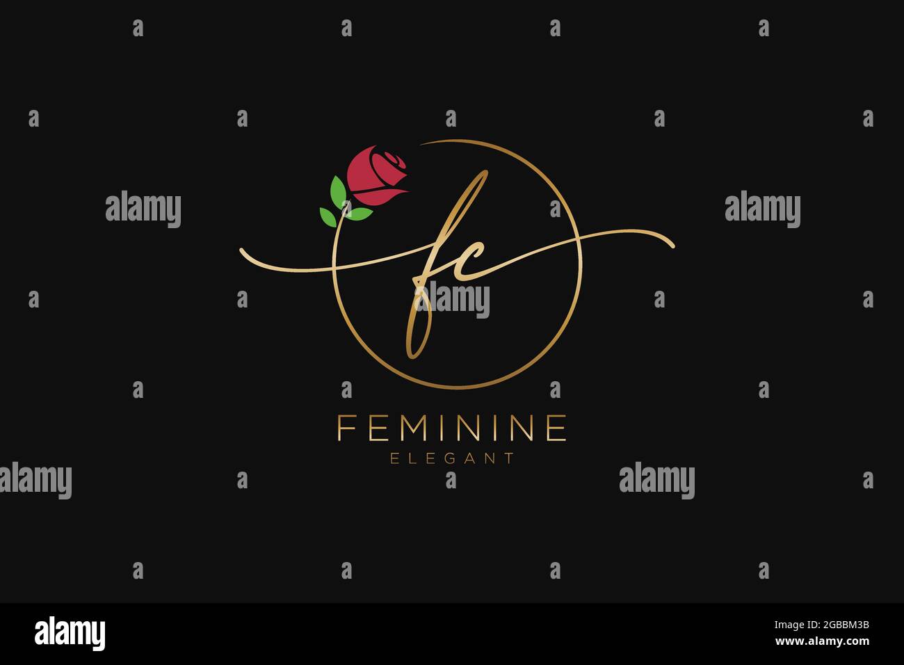 FC Feminine logo beauty monogram and elegant logo design, handwriting ...