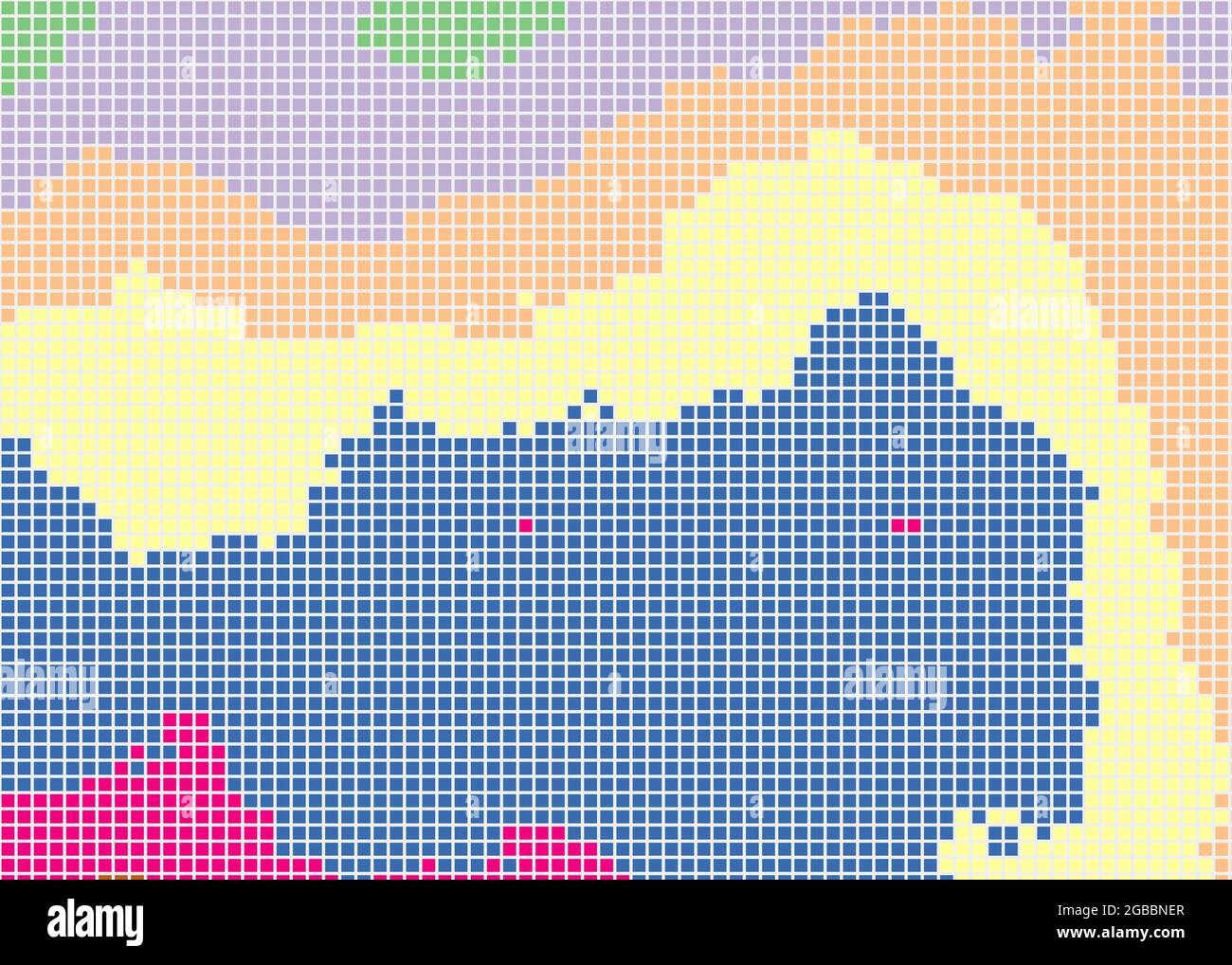 Abstract Geometrical color pixel generative art illustration Stock ...