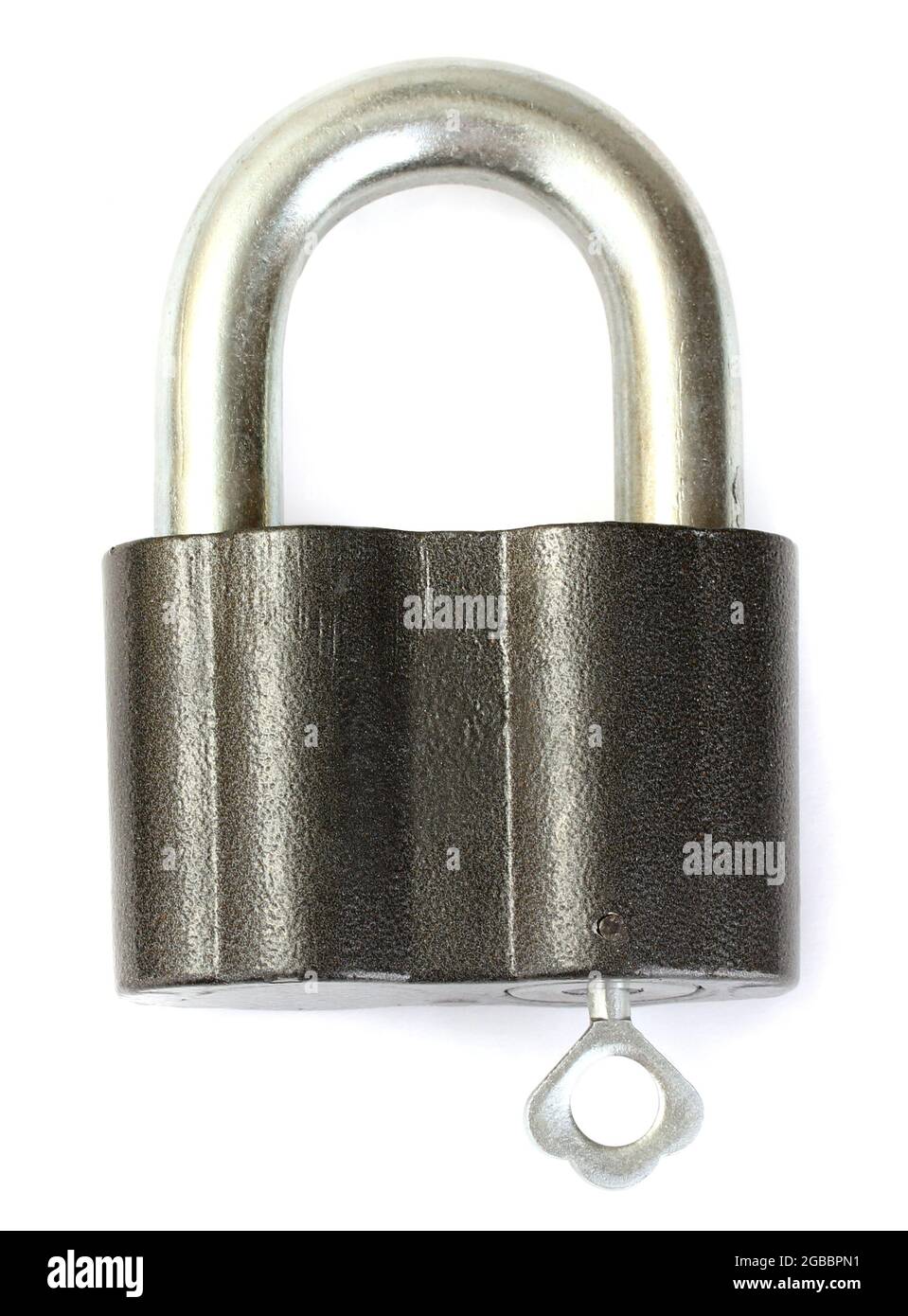 old padlock with key isolated on white background Stock Photo - Alamy