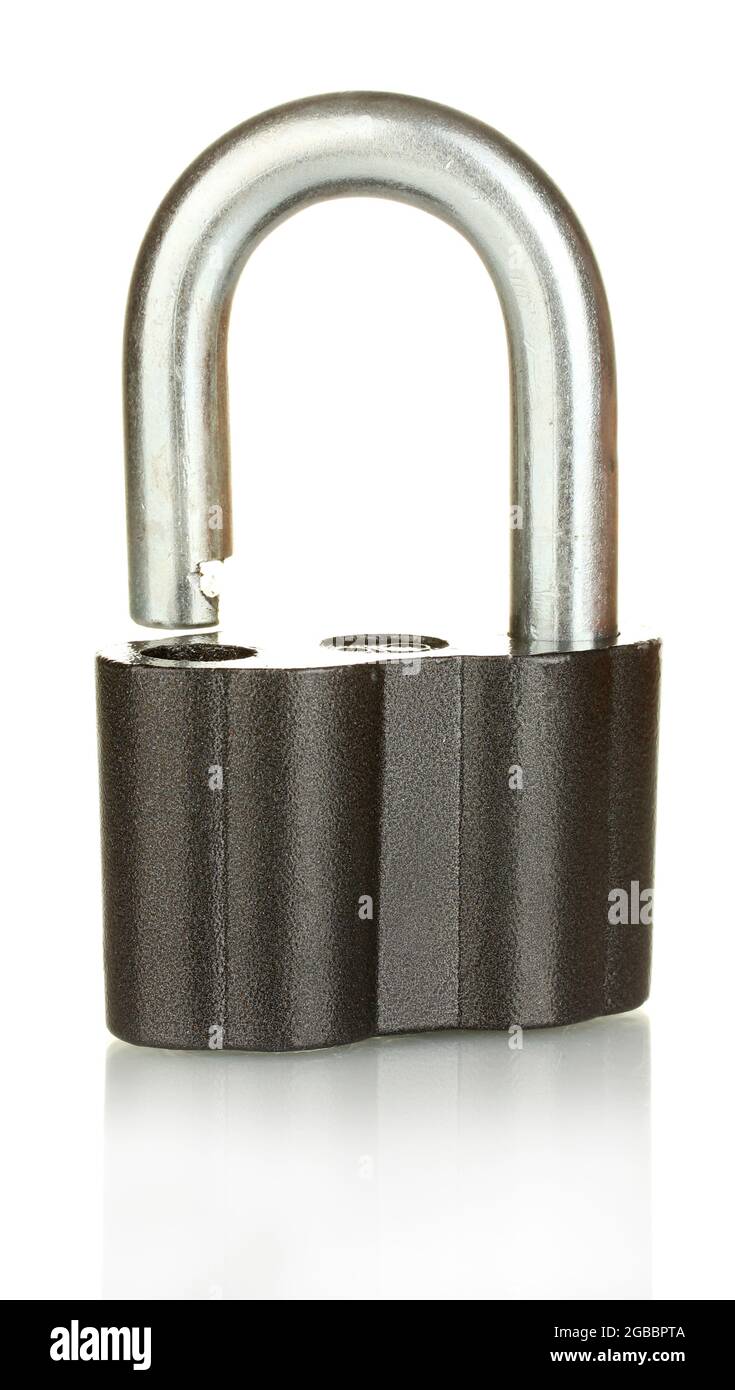 old padlock isolated on white background Stock Photo - Alamy