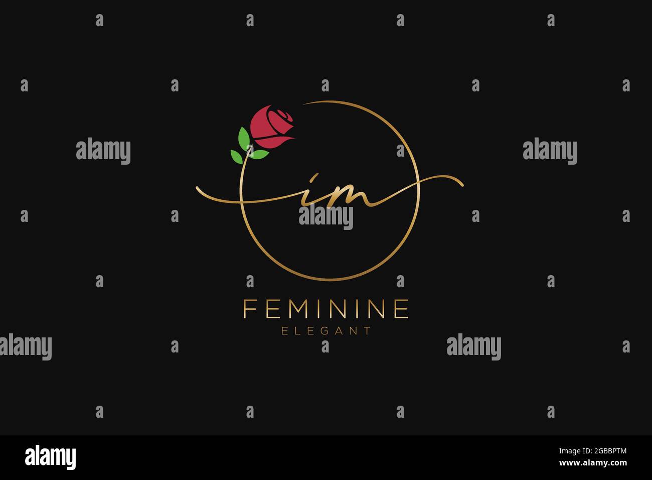 IM Feminine logo beauty monogram and elegant logo design, handwriting ...