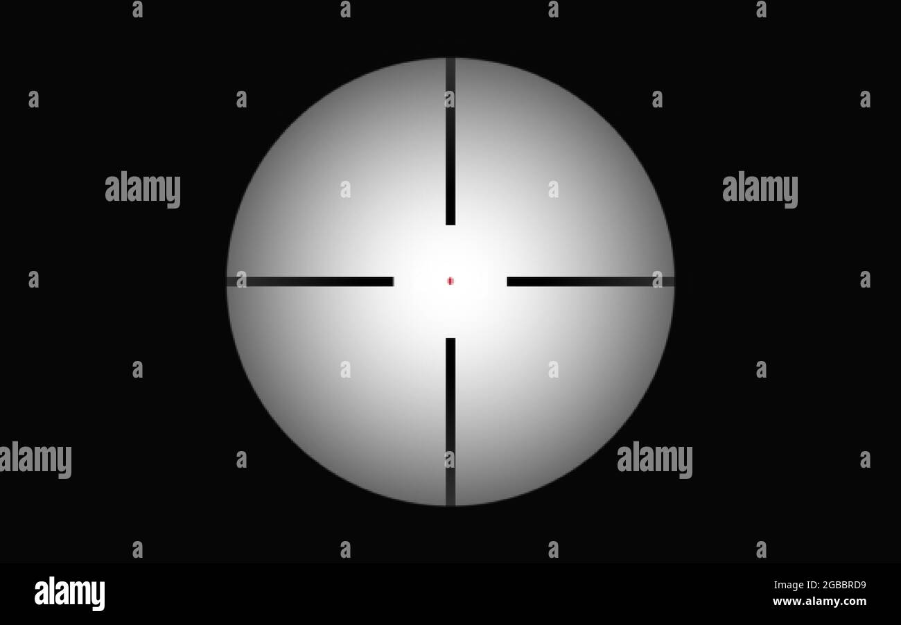 Crosshair of sniper scope viewfinder. Aiming cross of a gun optics. Sharpshooter overlay frame Stock Vector