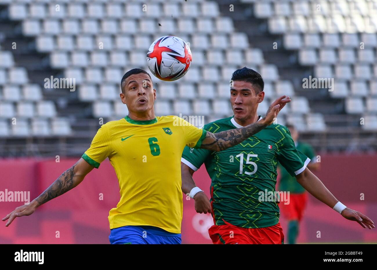 Tokyo, Japan. 31st July, 2021. T'QUIO, TO - 31.07.2021: TOKYO 2020 OLYMPIAD  TOKYO - Guilherme Arana do Brasil during the soccer game between Brazil and  Egypt at the Tokyo 2020 Olympic Games