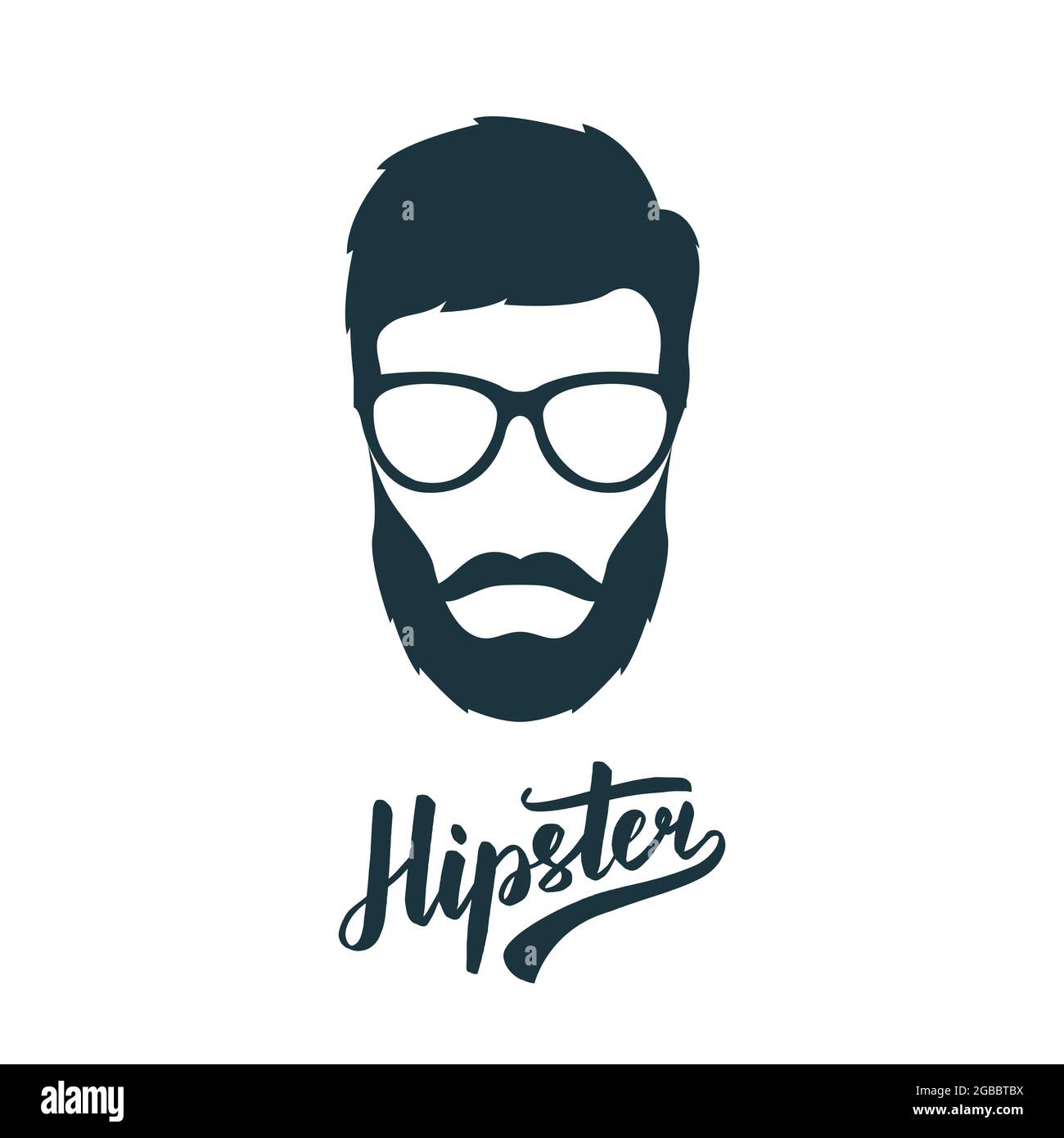 Hipster face with retro glasses. Hipster avatar. Vector illustration. Stock Vector