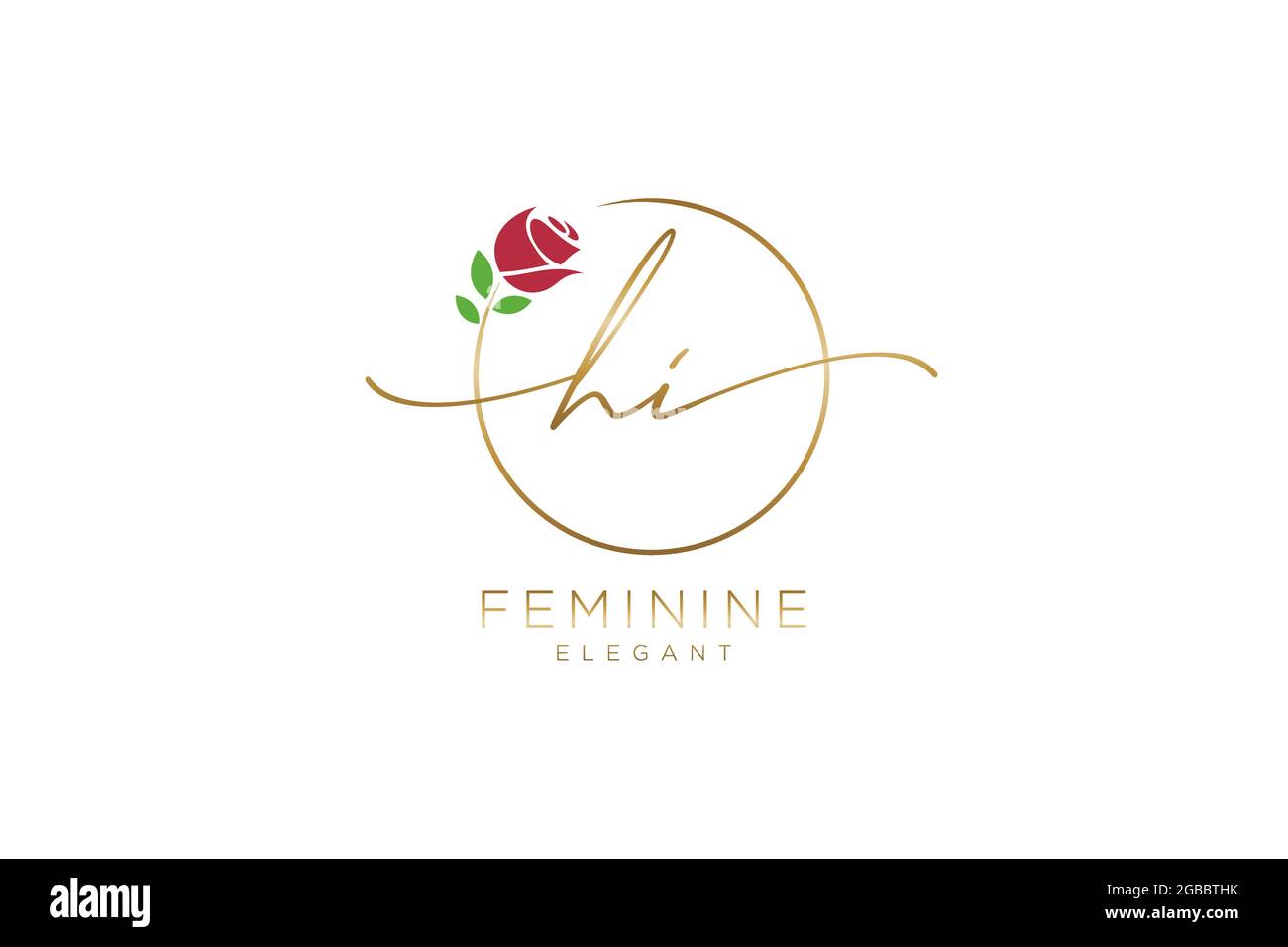 HI Feminine logo beauty monogram and elegant logo design, handwriting ...