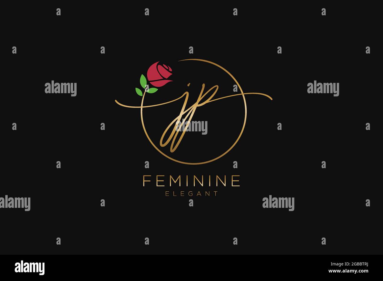 JP Feminine logo beauty monogram and elegant logo design, handwriting ...
