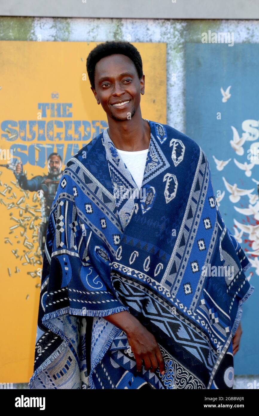 LOS ANGELES - AUG 2:  Edi Gathegi at the The Suicide Squad Premiere at the Village Theater on August 2, 2021 in Westwood, CA Stock Photo