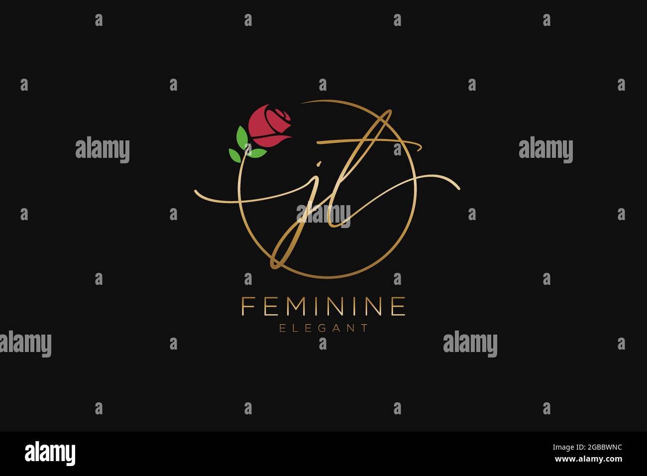 JT Feminine logo beauty monogram and elegant logo design, handwriting ...