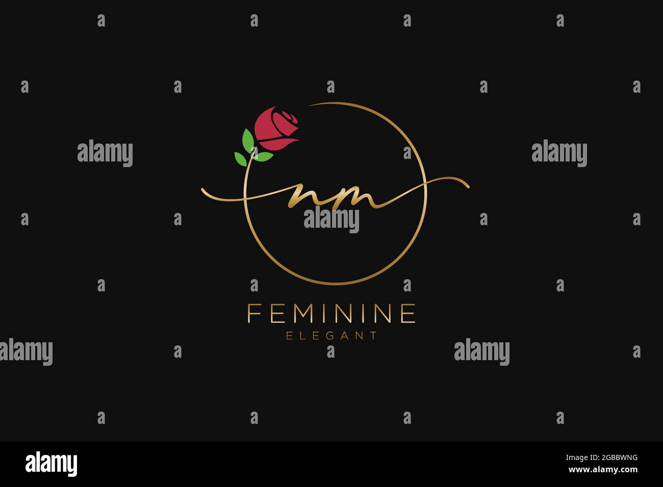 NM Feminine logo beauty monogram and elegant logo design, handwriting ...