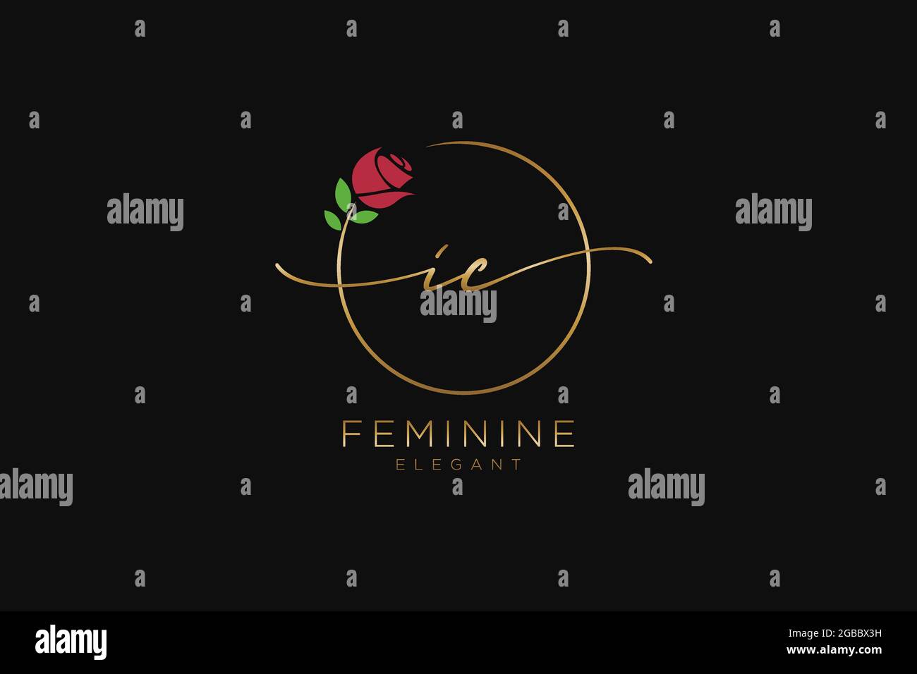 IC Feminine logo beauty monogram and elegant logo design, handwriting ...