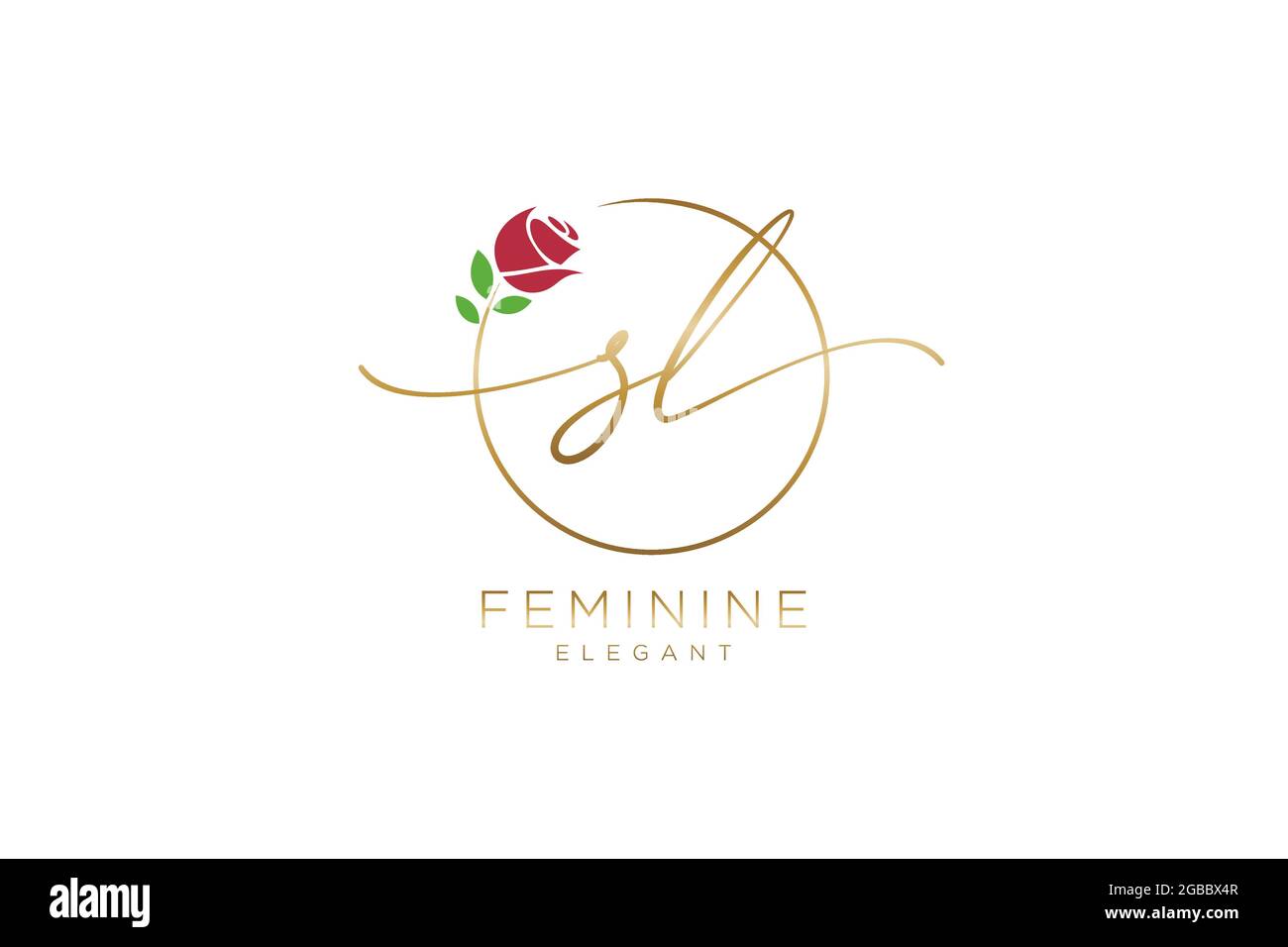 SL Feminine logo beauty monogram and elegant logo design, handwriting logo of initial signature, wedding, fashion, floral and botanical with creative Stock Vector