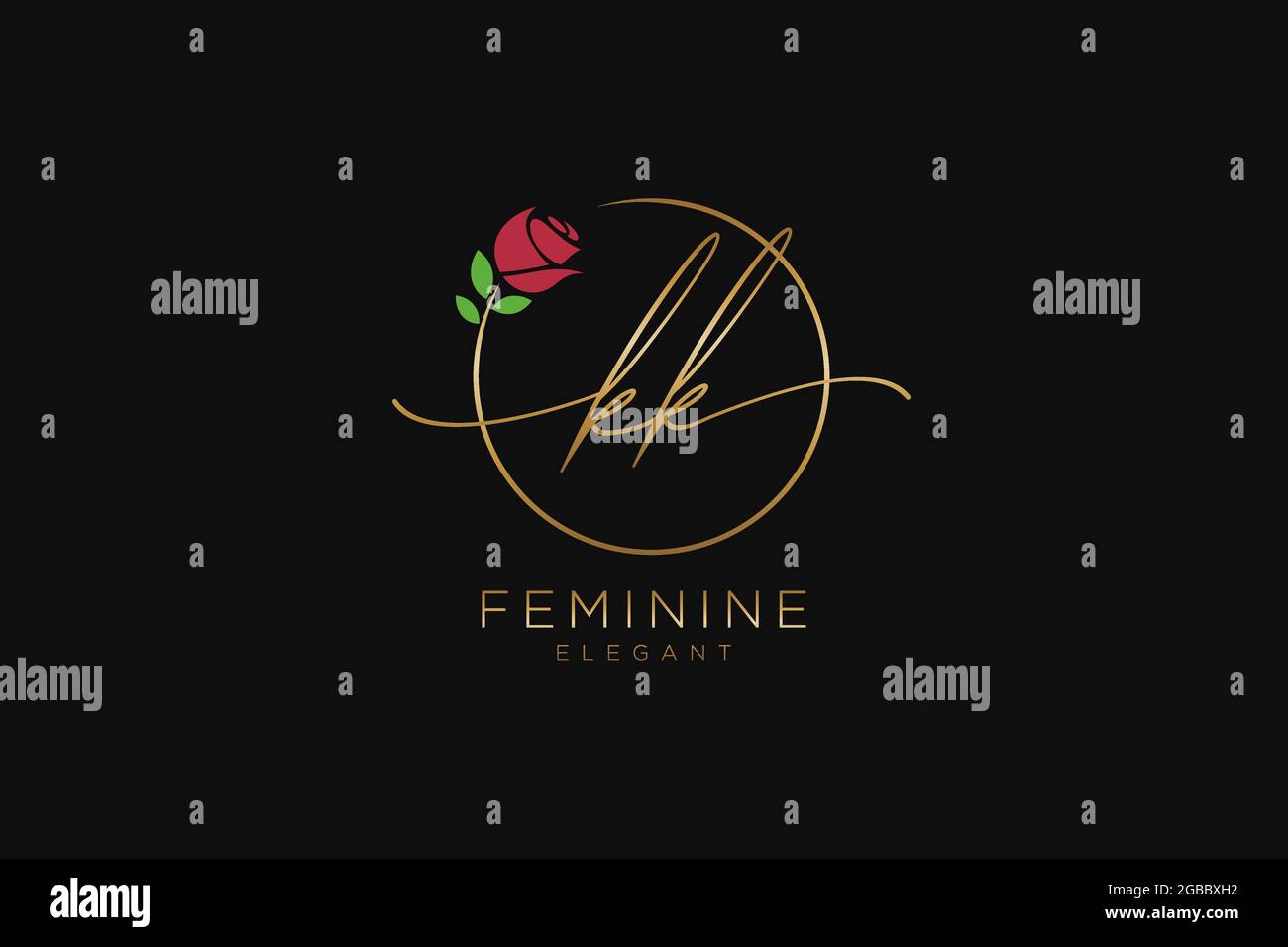 KK Feminine logo beauty monogram and elegant logo design, handwriting ...