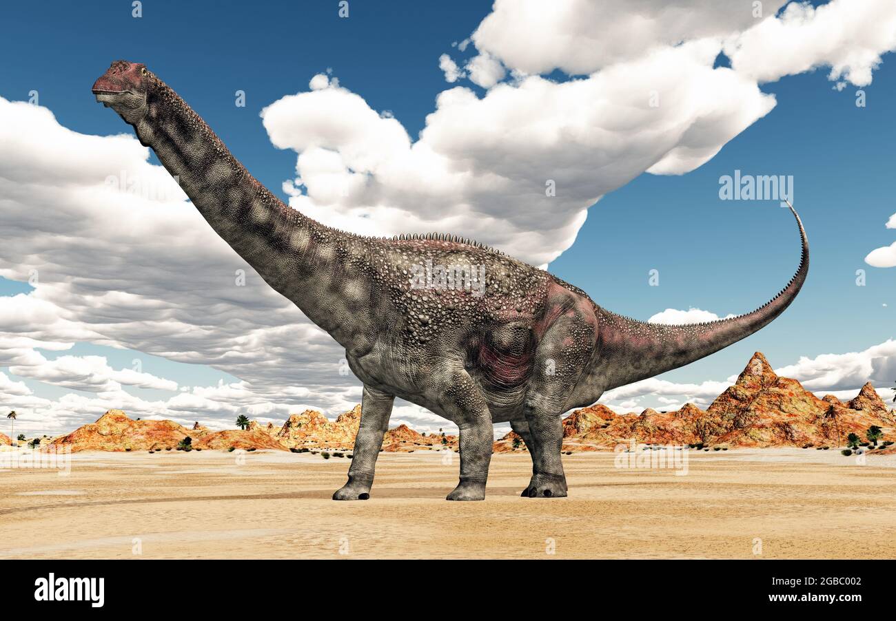 Dinosaur Diamantinasaurus in a landscape Stock Photo - Alamy