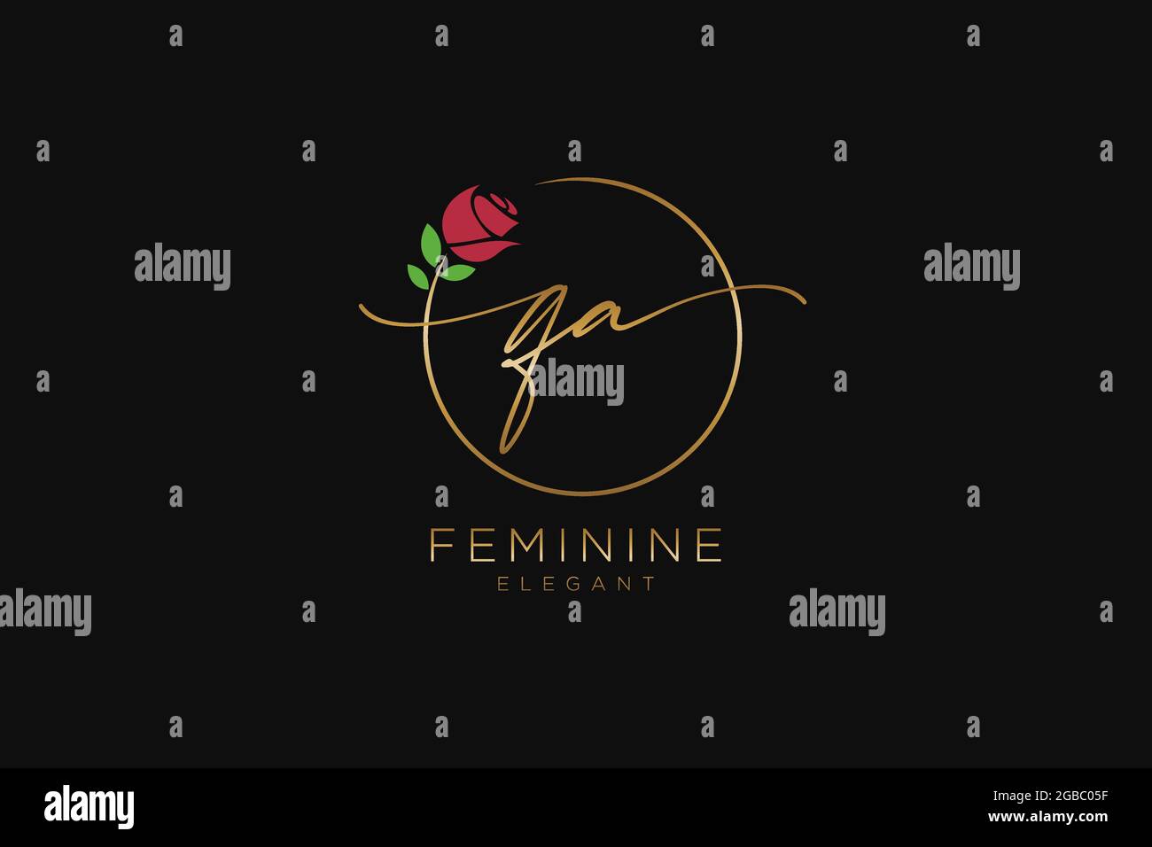 QA Feminine logo beauty monogram and elegant logo design, handwriting ...