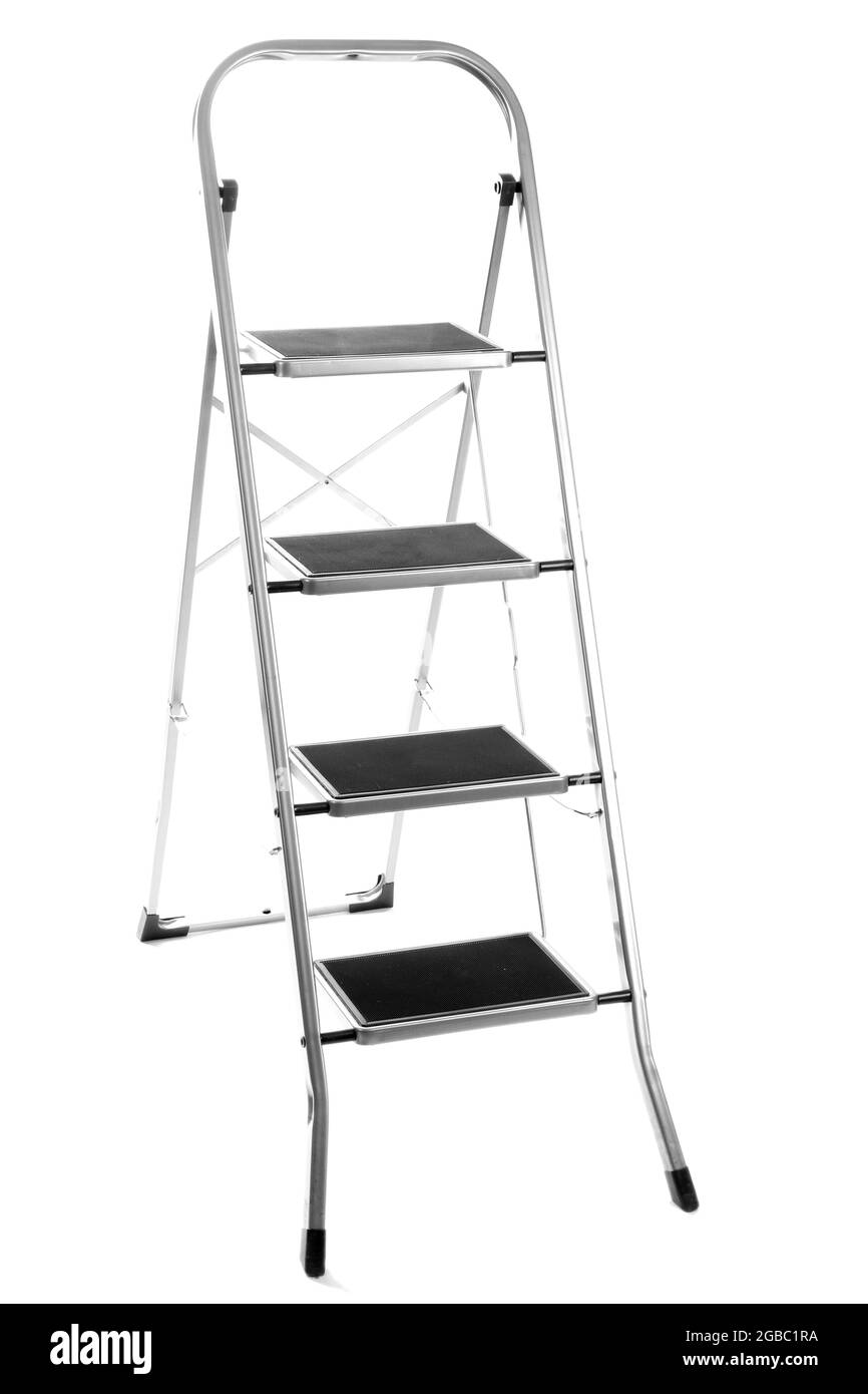metal ladder isolated on white Stock Photo Alamy