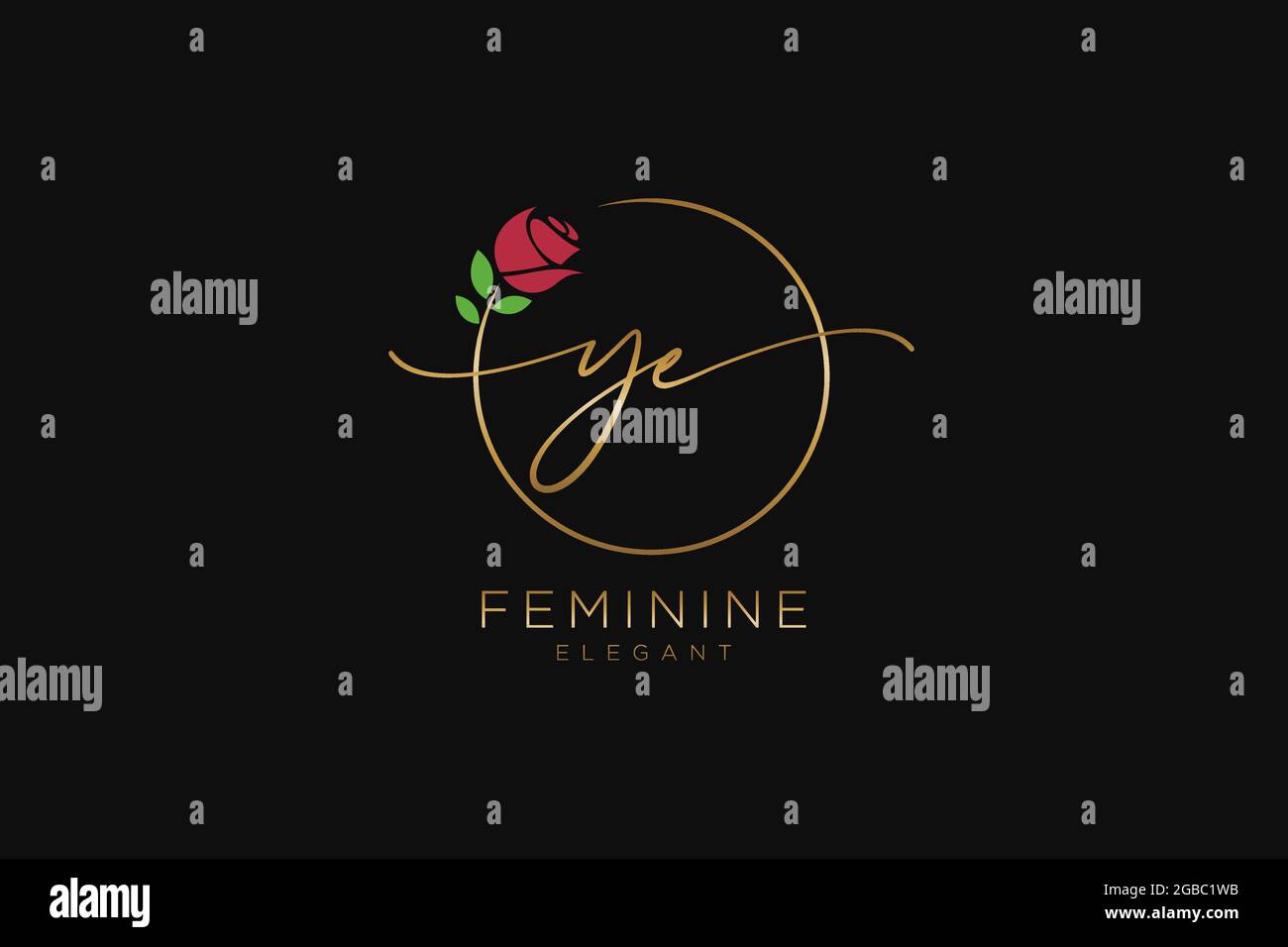 YE Feminine logo beauty monogram and elegant logo design, handwriting ...