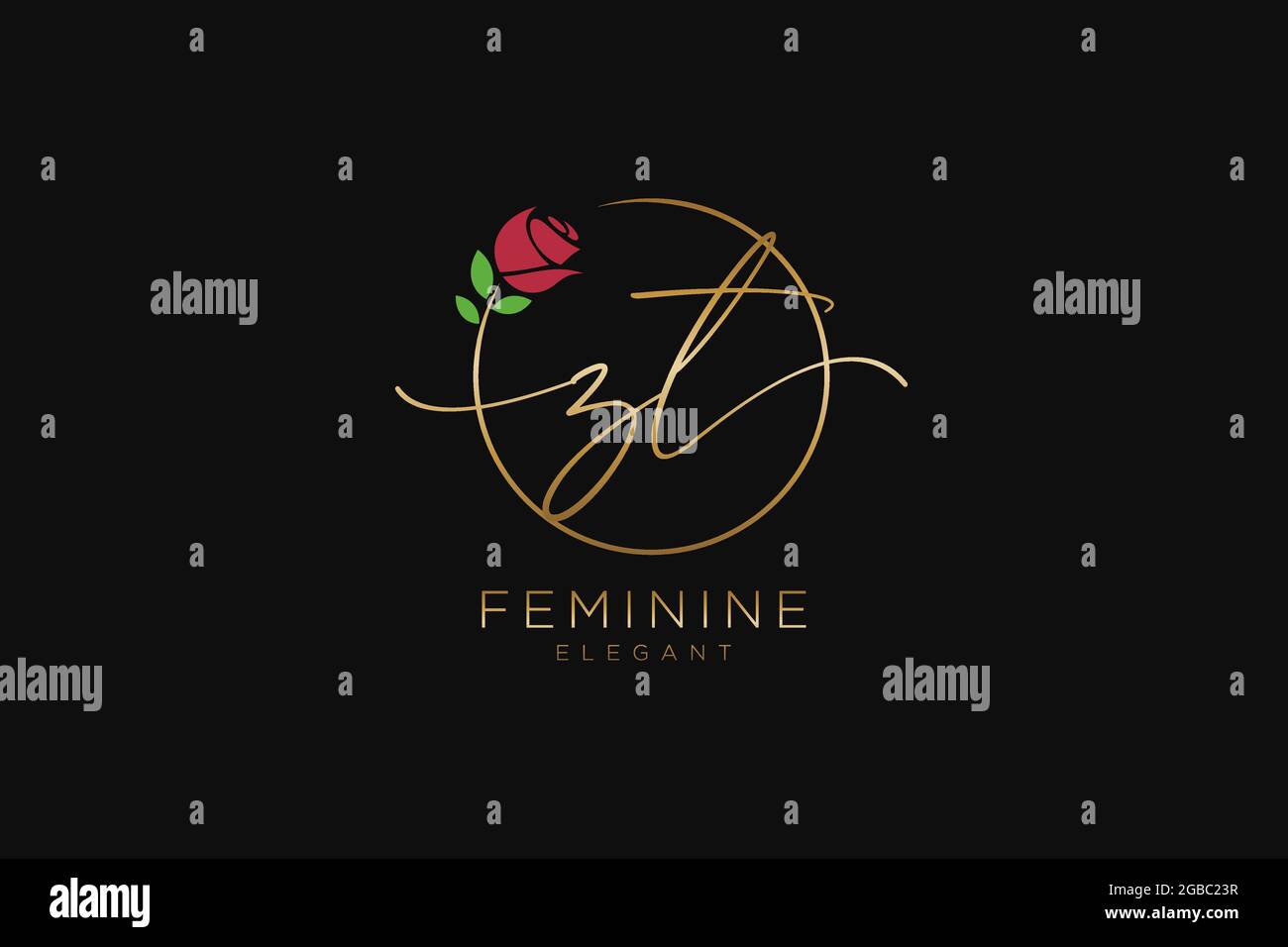 ZT Feminine logo beauty monogram and elegant logo design, handwriting ...