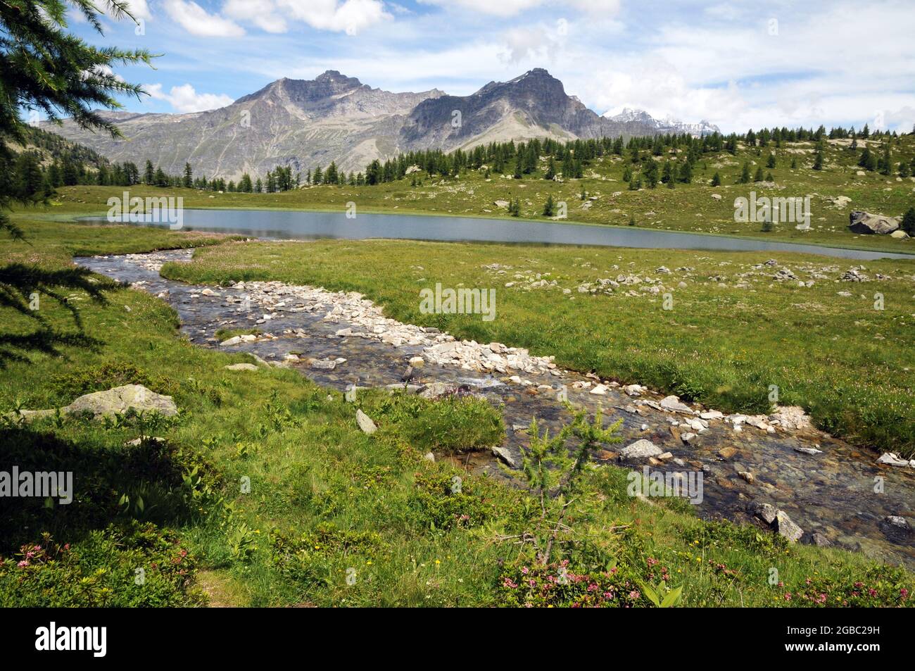 Lago di Dres in valle Orco nel Parco nazionale del Gran Paradiso, Piemonte Stock Photo