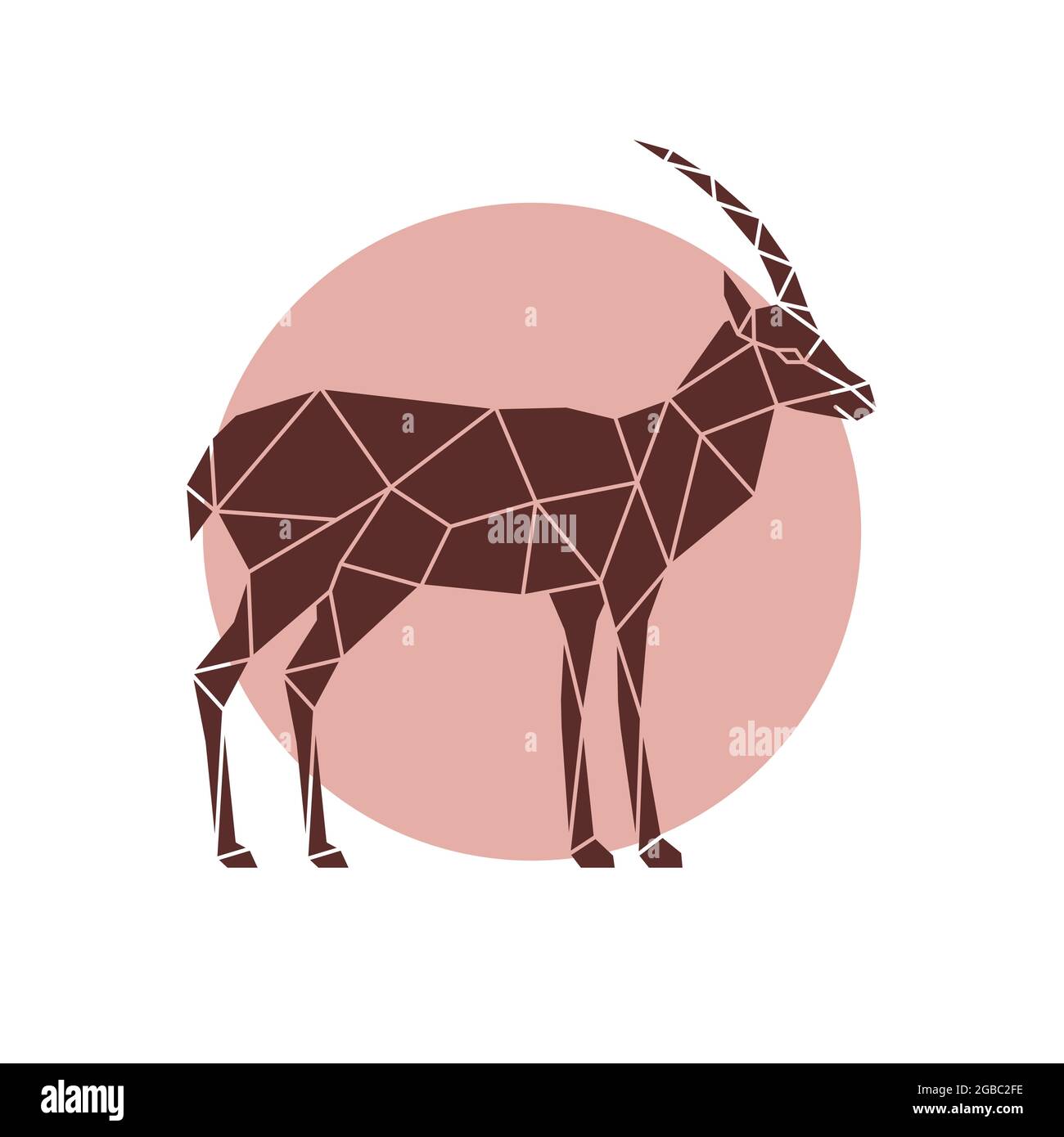 Polygonal illustration of a antelope. Geometric wild animal. Vector ...