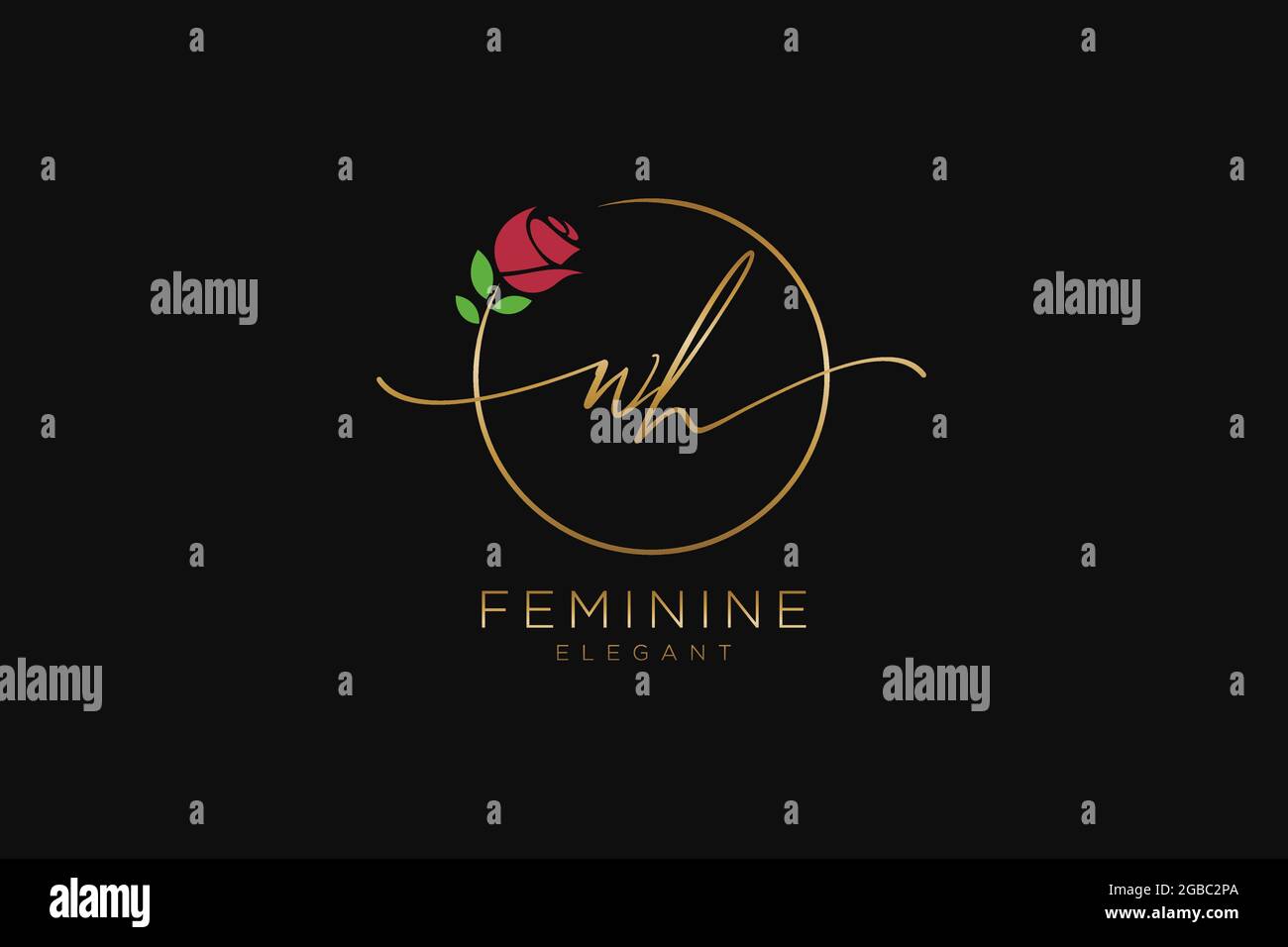 WH Feminine logo beauty monogram and elegant logo design, handwriting ...
