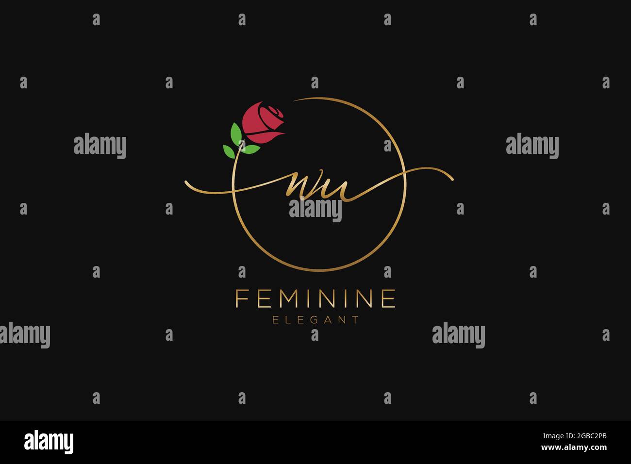 WU Feminine logo beauty monogram and elegant logo design, handwriting ...