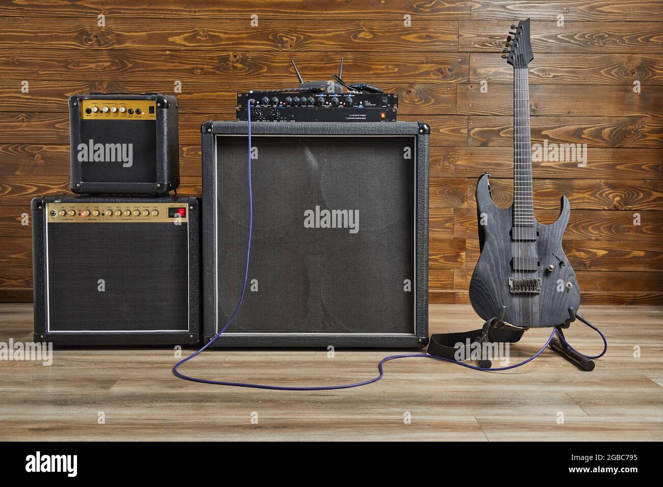 Guitar amplifiers in a studio Stock Photo Alamy