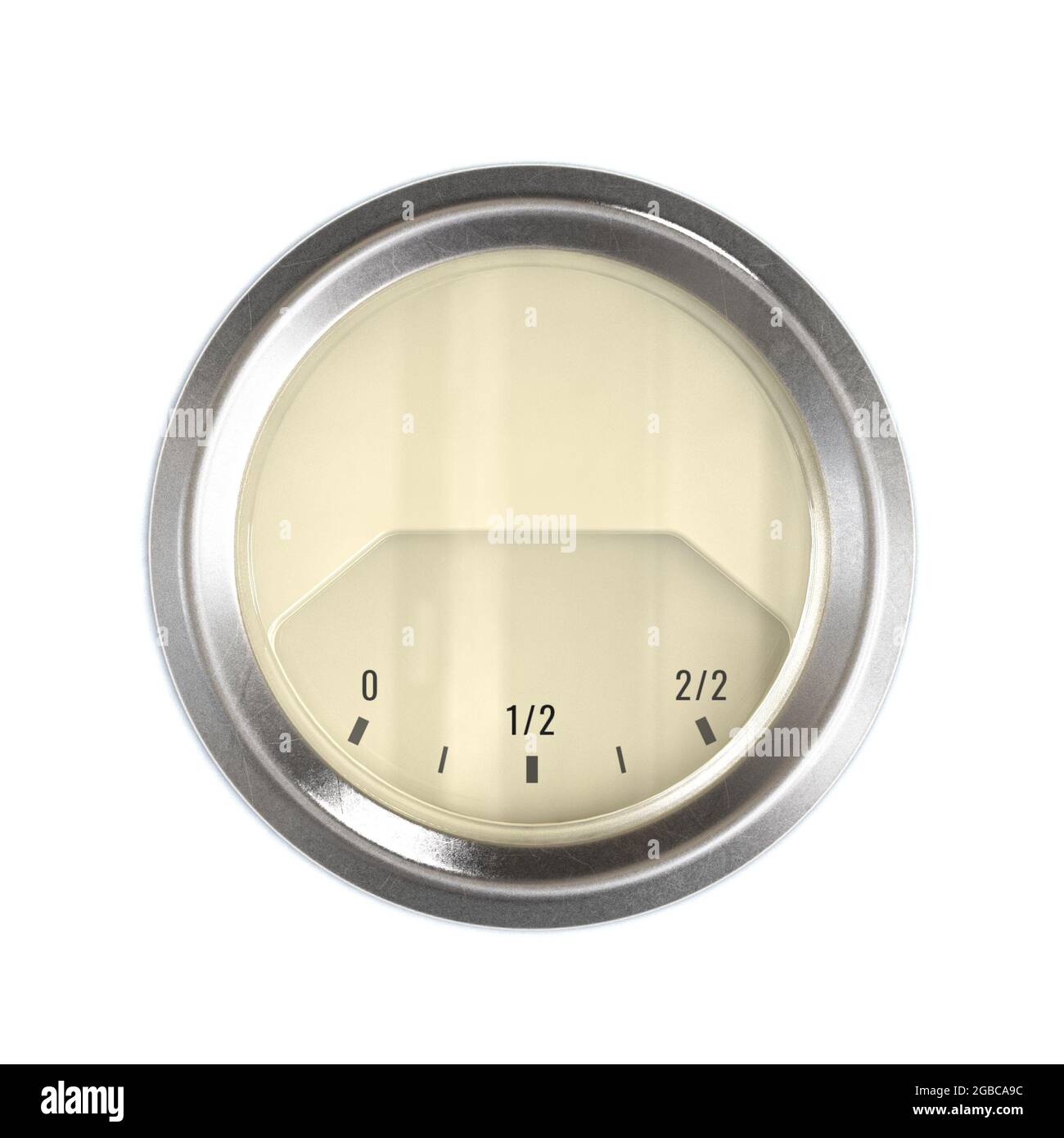 A chrome gas gauge with no needle on an isolated white background 3D render Stock Photo Alamy