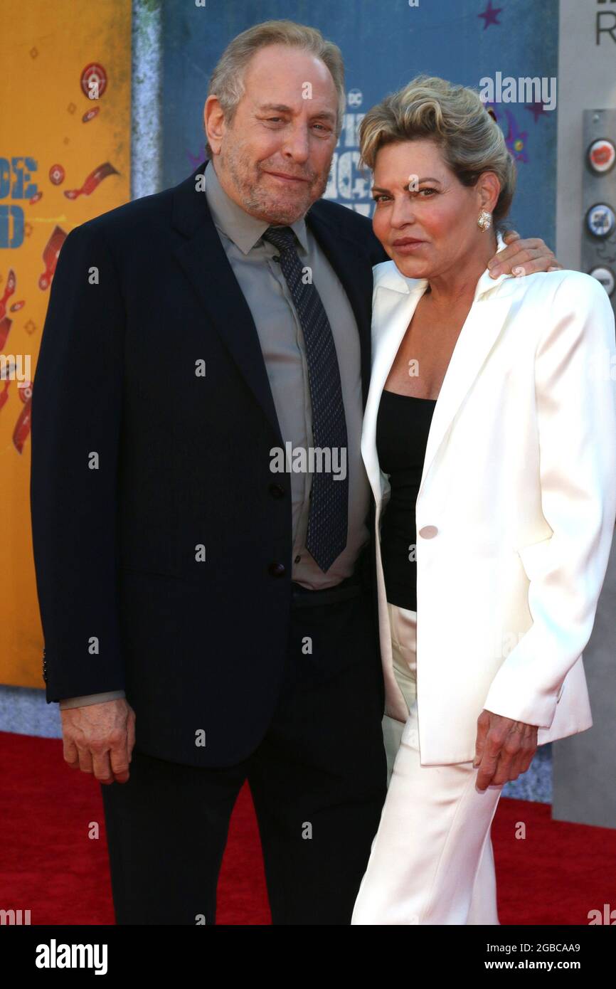 August 2, 2021, Westwood, CA, USA: LOS ANGELES - AUG 2:  Charles Roven, Producer, Stephanie Haymes Roven at the The Suicide Squad Premiere at the Village Theater on August 2, 2021 in Westwood, CA (Credit Image: © Kay Blake/ZUMA Press Wire) Stock Photo