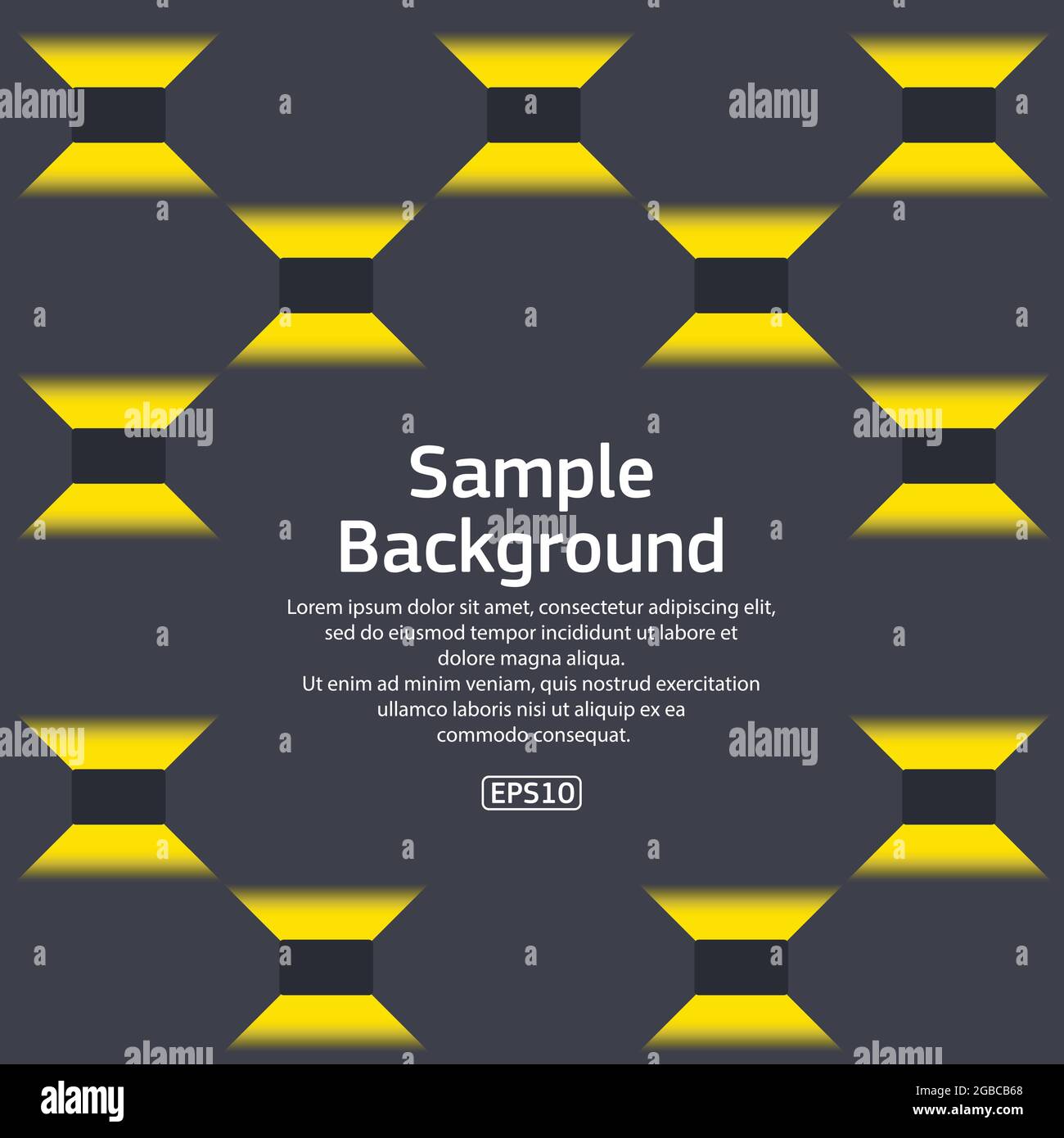 Flat lamps set with light and text Stock Vector