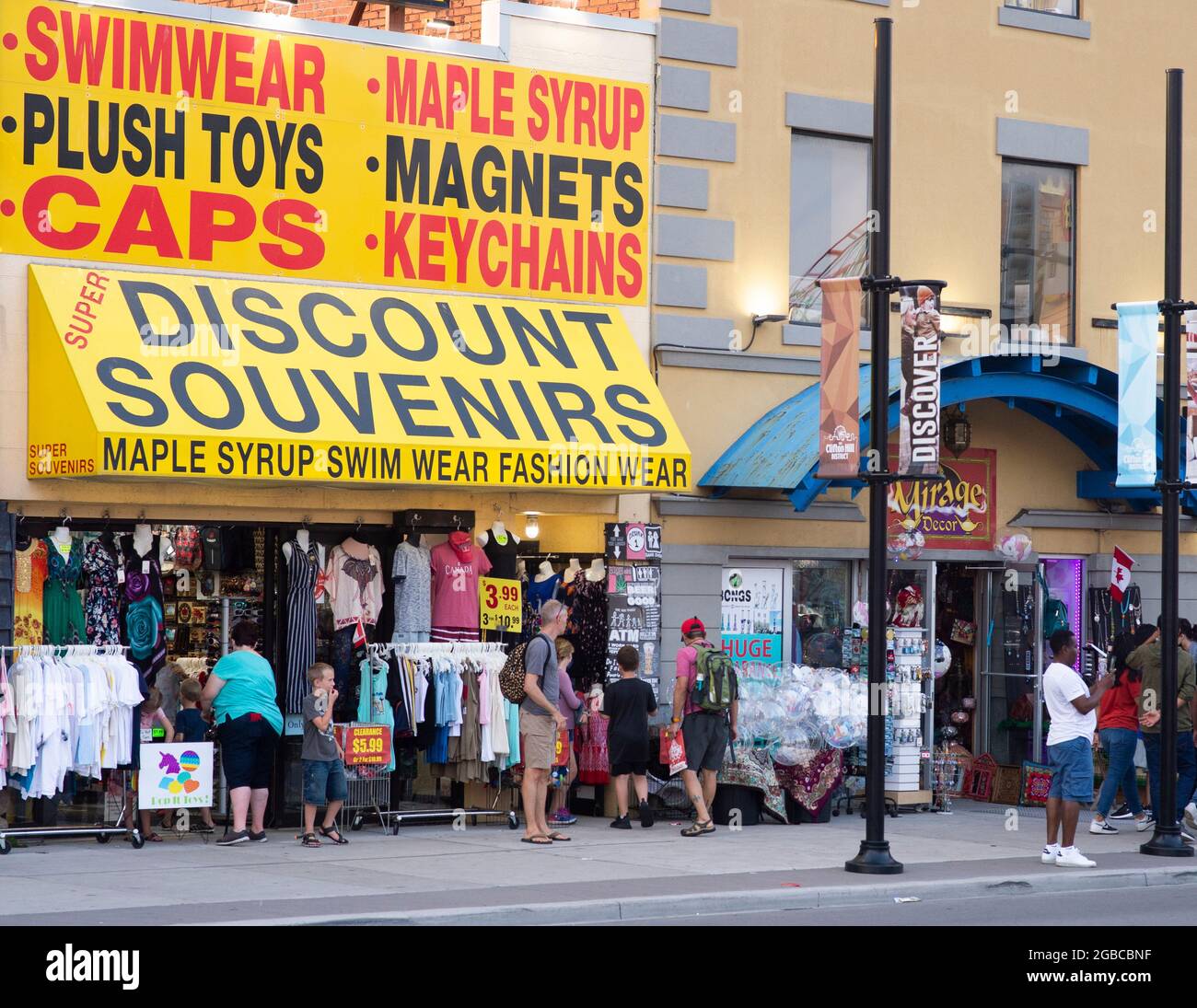 A souvenir shop is shown in Clifton Hill in Niagara Falls, Ontario