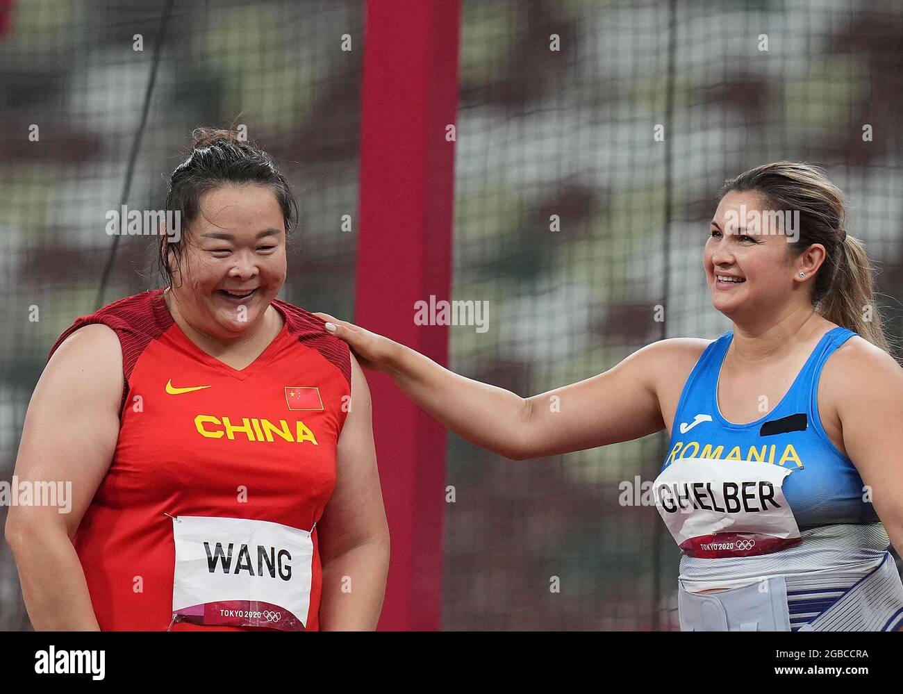 Tokyo, Japan. 3rd Aug, 2021. Wang Zheng (L) of China reacts during the ...
