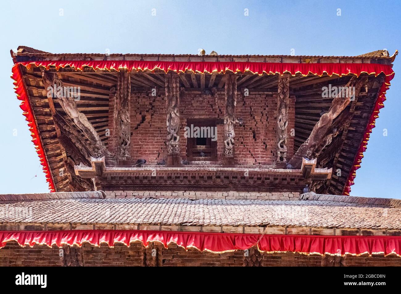 Jagannath temple in Hanuman Dhoka, Kathmandu Durbar Square, after the April 2015 Nepal earthquake Stock Photo