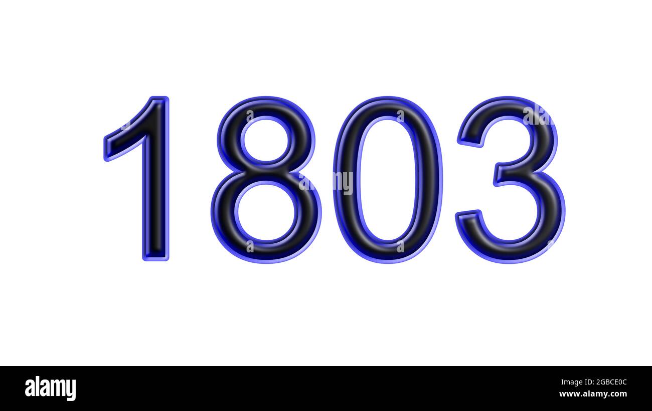 blue 1803 number 3d effect white background Stock Photo