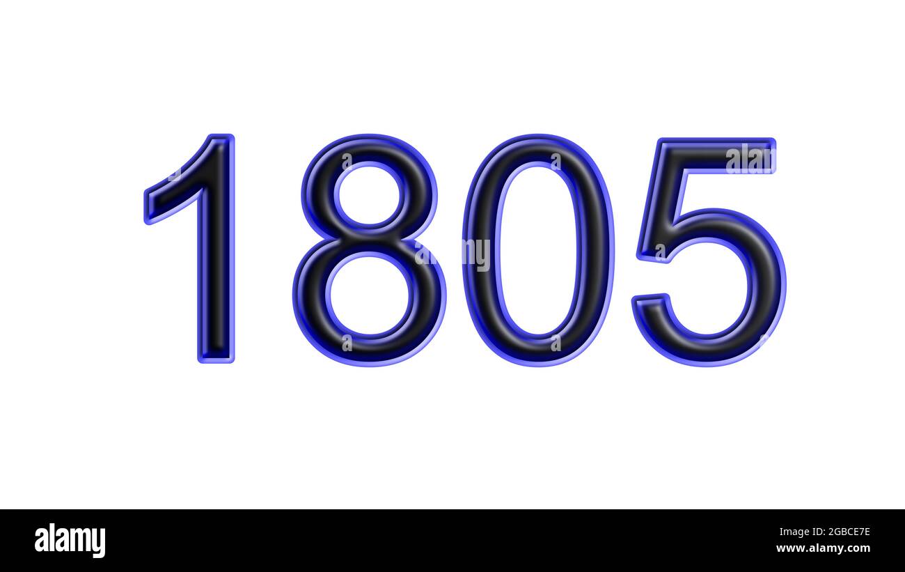 blue 1805 number 3d effect white background Stock Photo