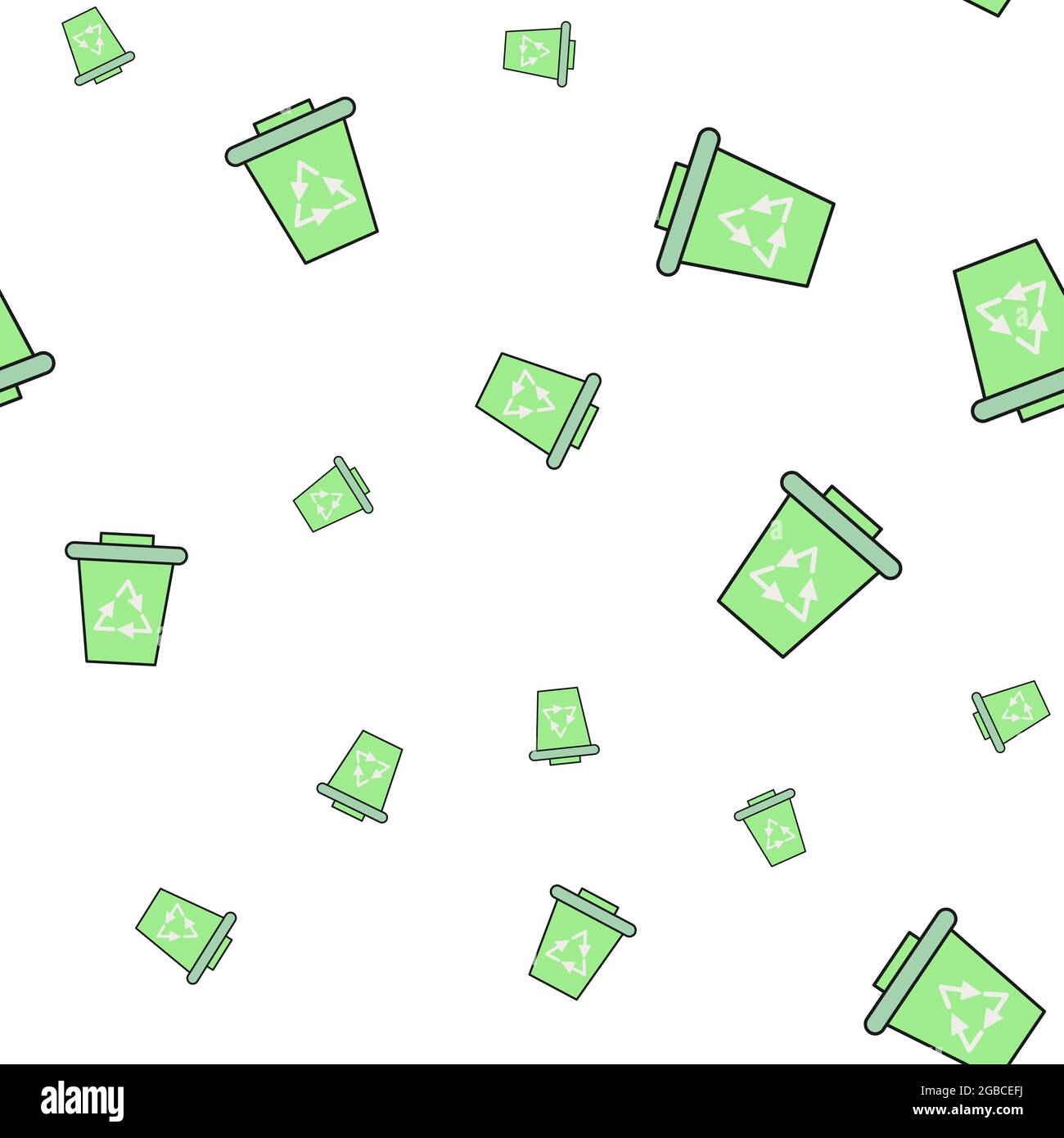 Seamless pattern of ecological icons. Garbage container. Isolated on ...