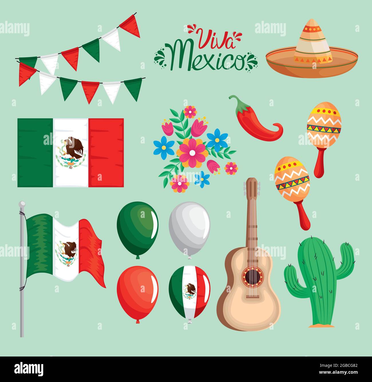 Viva mexico flags hi-res stock photography and images - Alamy