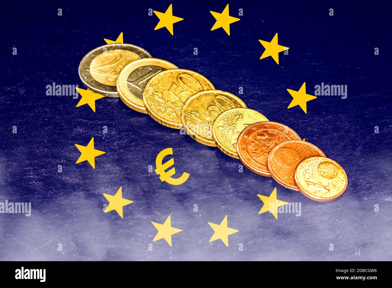 Eurozone : Coins Stock Photo