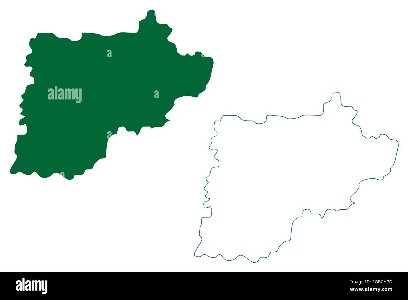 Siddipet district (Telangana State, Republic of India) map vector ...