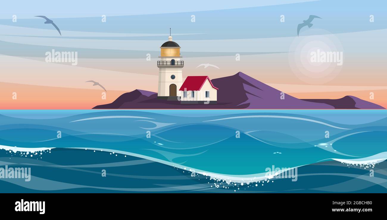 Ocean coastline beach rocky Stock Vector Images - Alamy