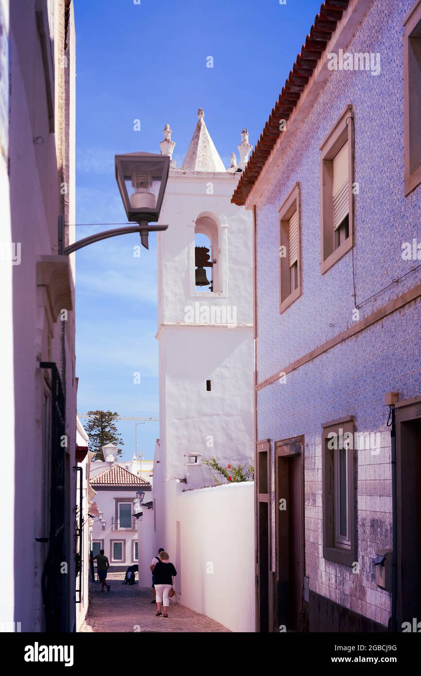 The bell tower of the church Igreja de Santa Maria do Castelo Tavira East Algarve Portugal Stock Photo