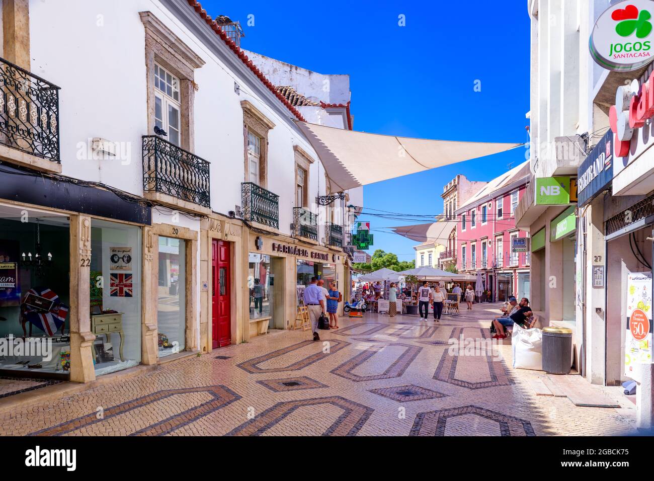 Shopping street and district at the centre at Faro east algarve Stock Photo