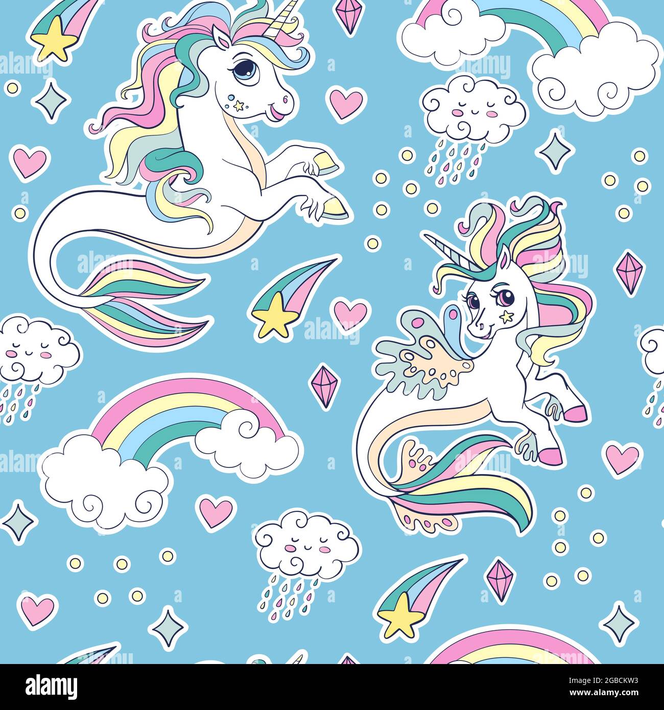 Magical Unicorn from the Rainbow Land print by Dolphins