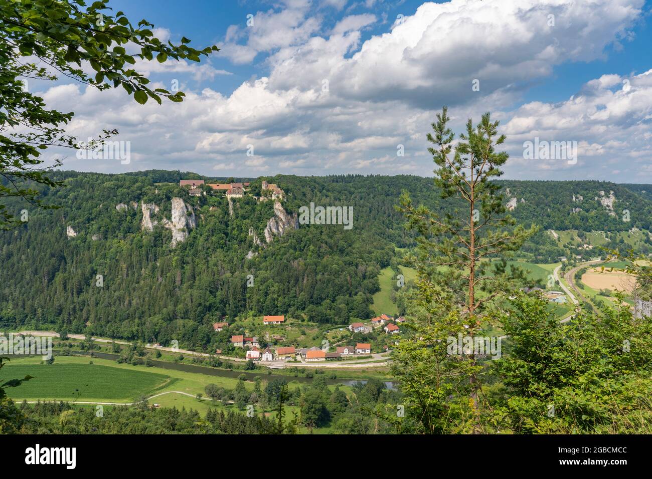 rocky landscape in the Danube Valley between Beuron an Sigmaringen, Baden-Wurttemberg, Germany Stock Photo
