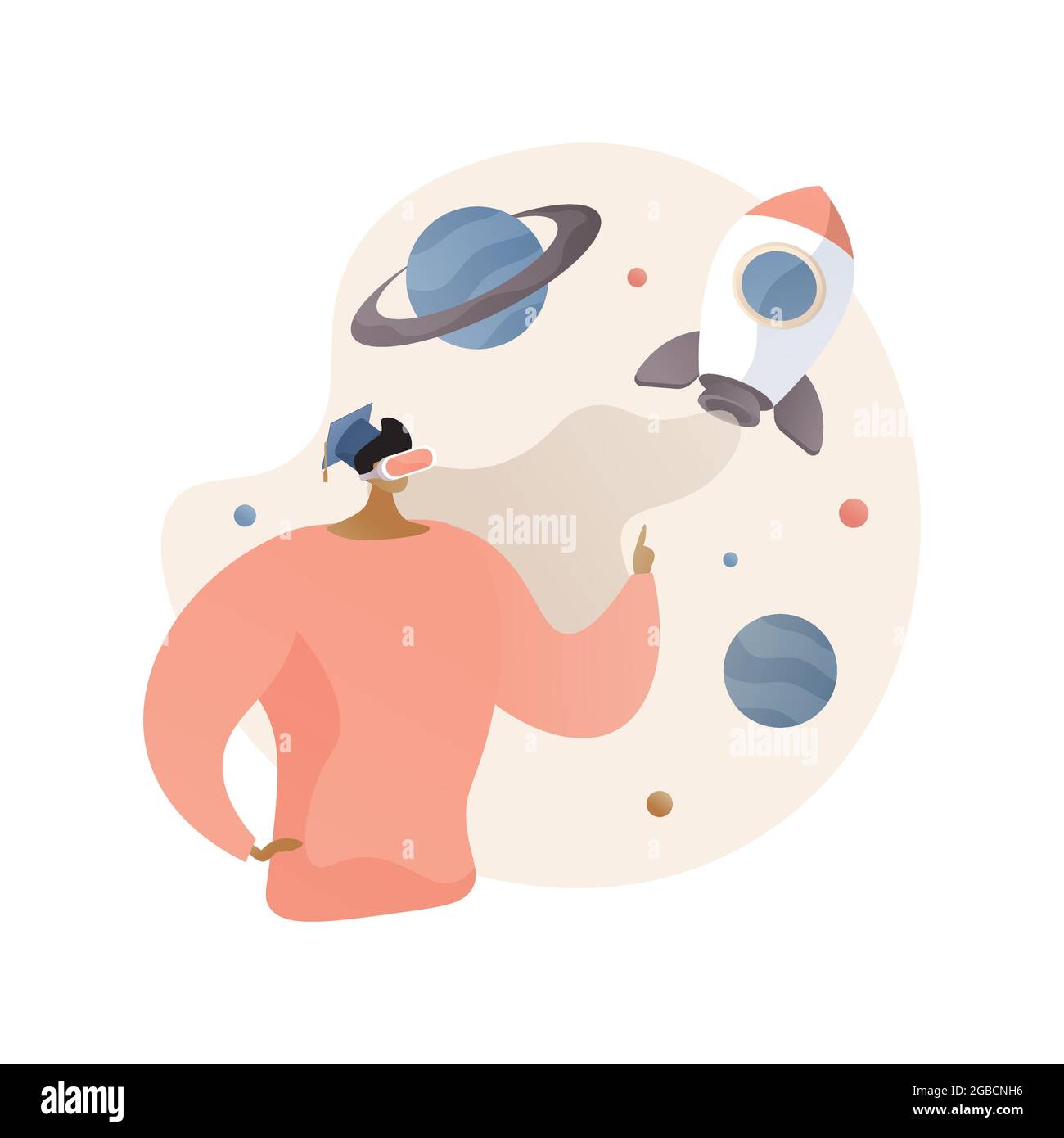 VR and AR in education abstract concept vector illustration. Stock Vector