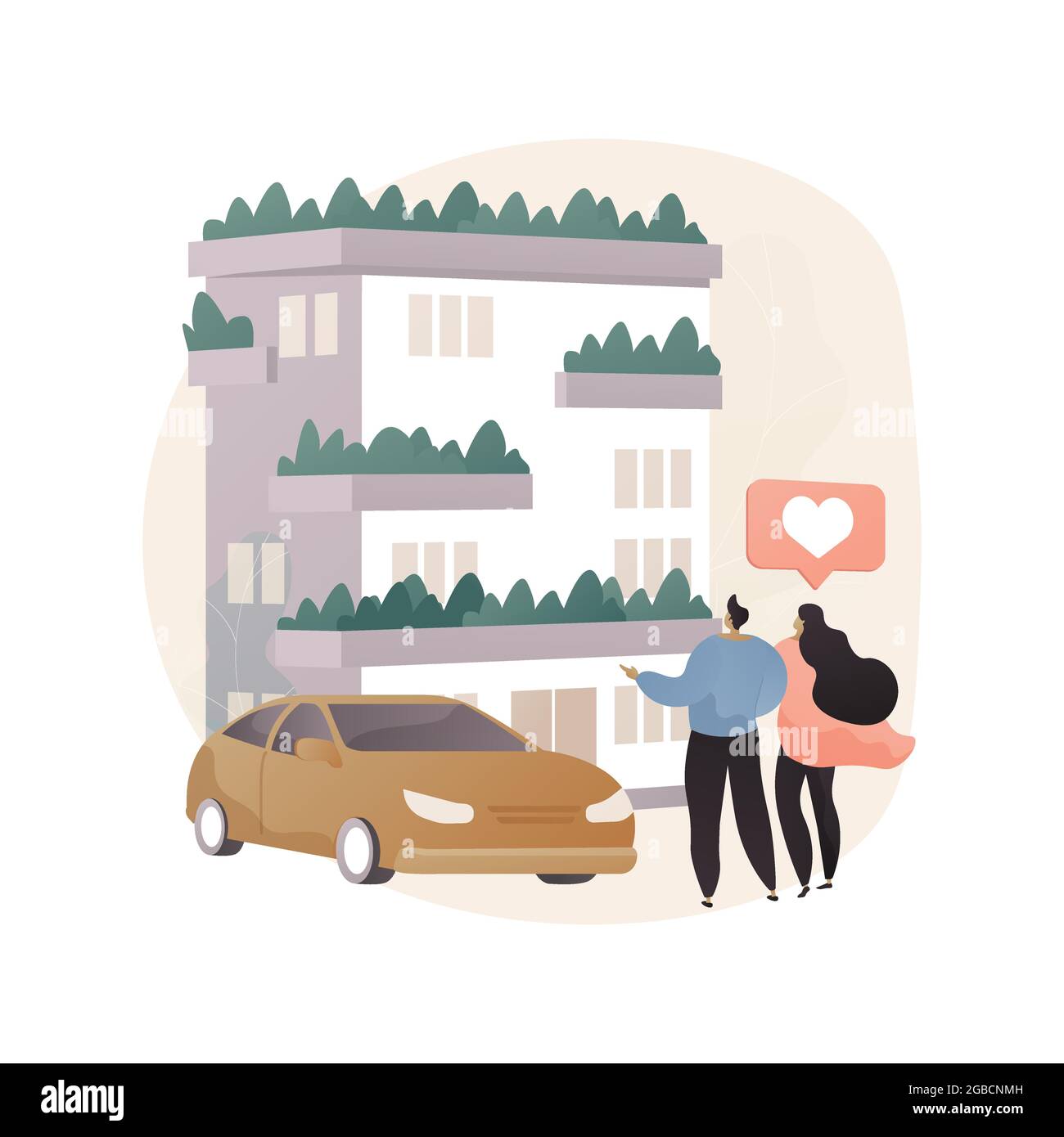 Vertical green city abstract concept vector illustration Stock Vector ...