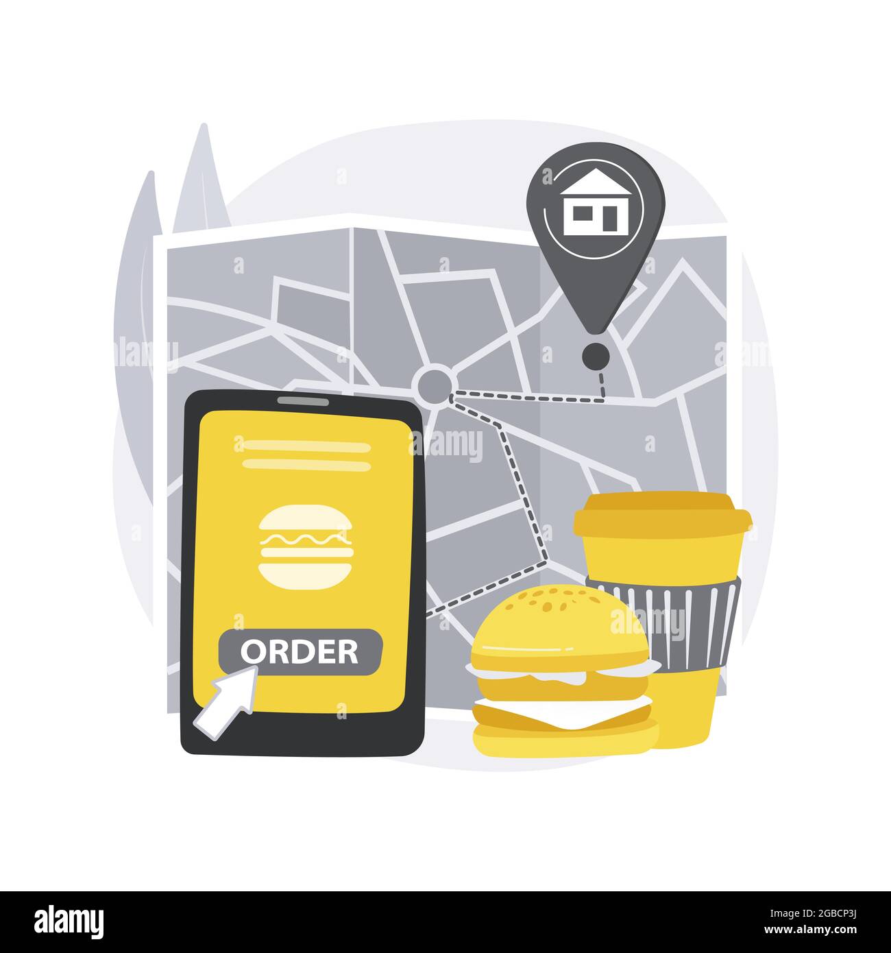 Food delivery abstract concept vector illustration Stock Vector Image ...