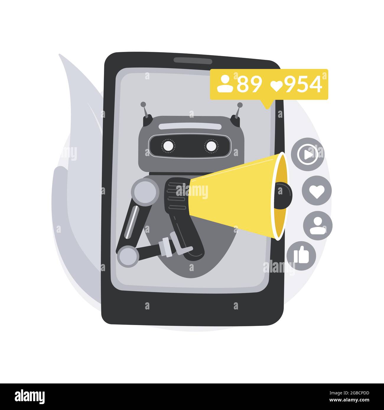 Artificial intelligence in social media abstract concept vector ...
