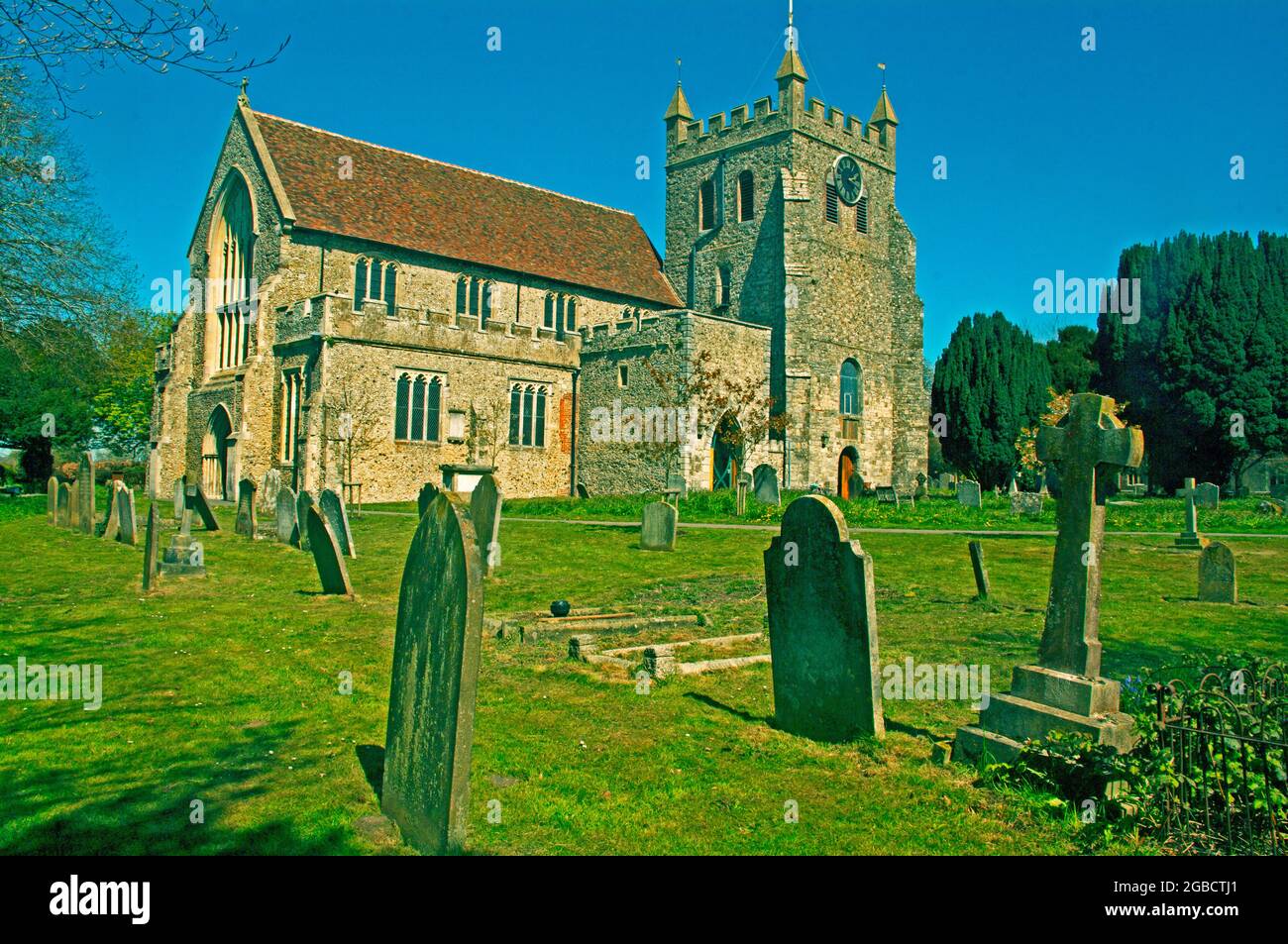 WYE Village St Gregory and St Martiin Church Kent Stock Photo
